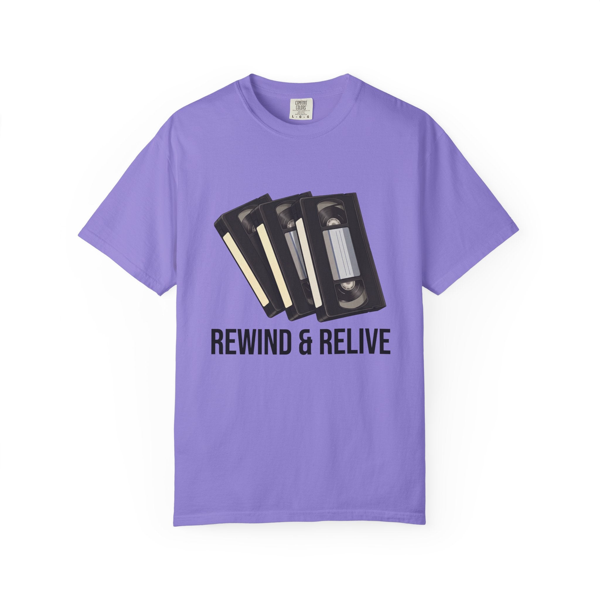 Rewind & Relive VHS Tape T-shirt | Retro Cassette Video Nostalgia