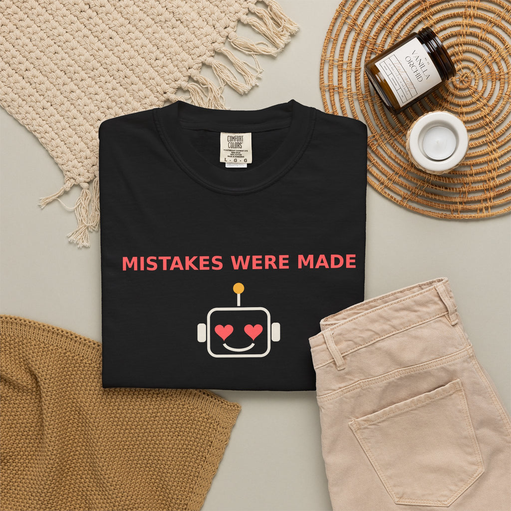 Mistakes Were Made Funny Excuse T-Shirt, AI Generating Excuse Meme Tee, Sarcastic Guilty Humor Shirt, Funny Gift for Him Her, Nerd Tee
