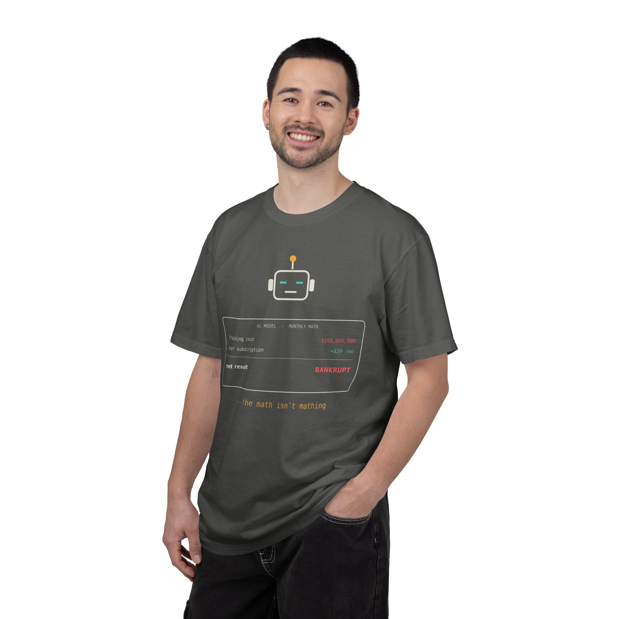 The Math Isn't Mathing Funny AI T-Shirt, AI Economics Meme Tee, Programmer Gift, Tech Startup Humor Shirt, Developer Nerd Gift