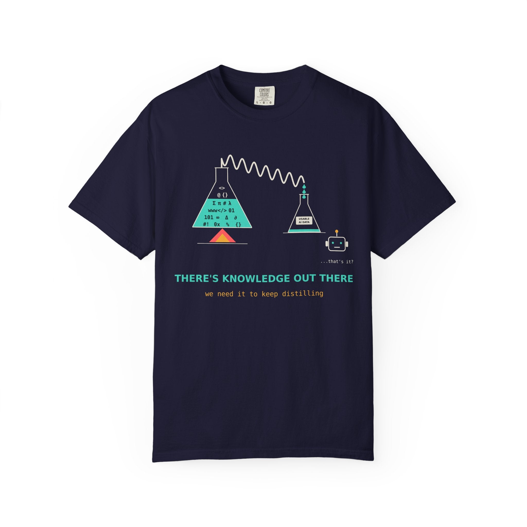 Theres Knowledge Out There Funny AI T-Shirt, Data Science Meme Tee, Machine Learning Gift, Programmer Tech Humor Nerd Shirt for Coders
