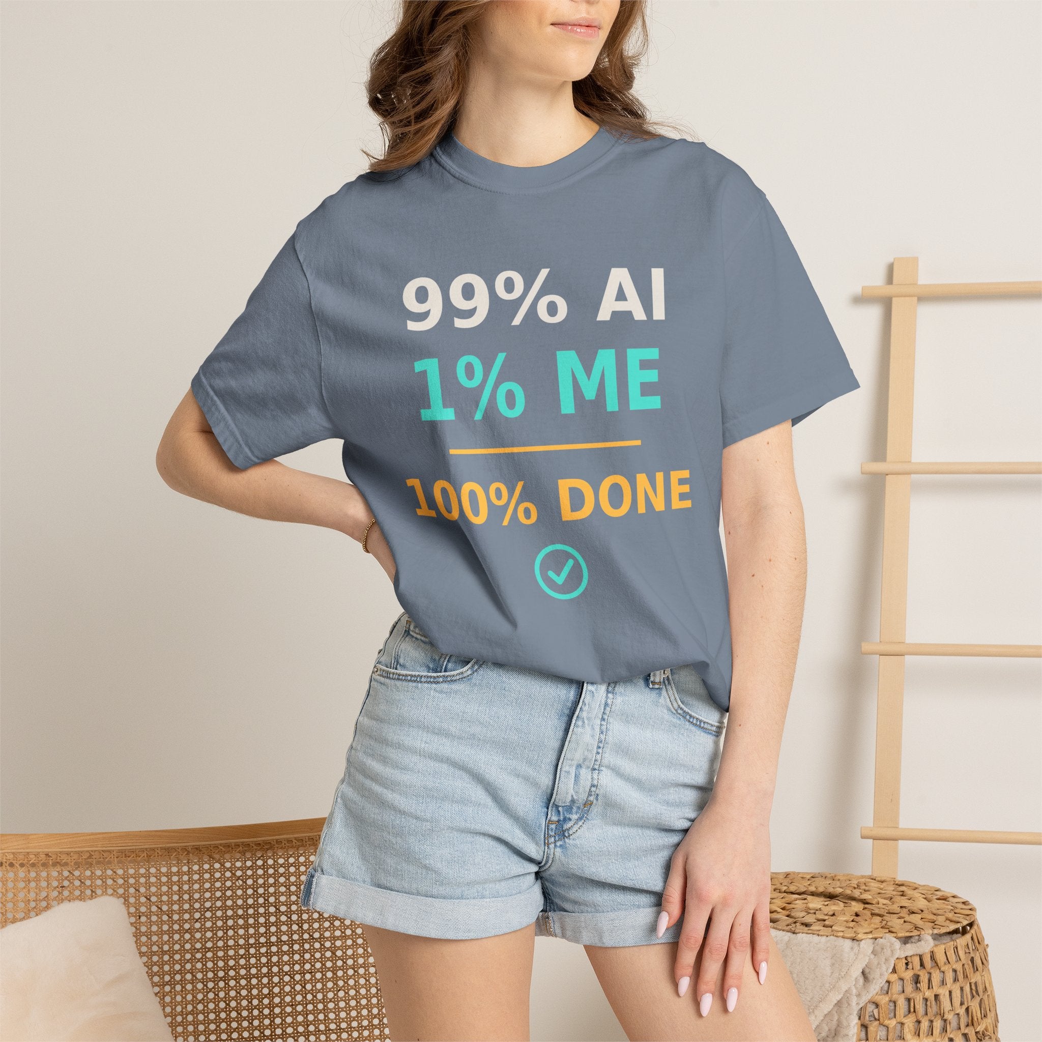 99 AI, 1 Me, 100% Done Funny T-Shirt, Programmer Gift, AI Meme Tee, Developer Productivity Shirt, Coding Tech Humor Nerd Gift