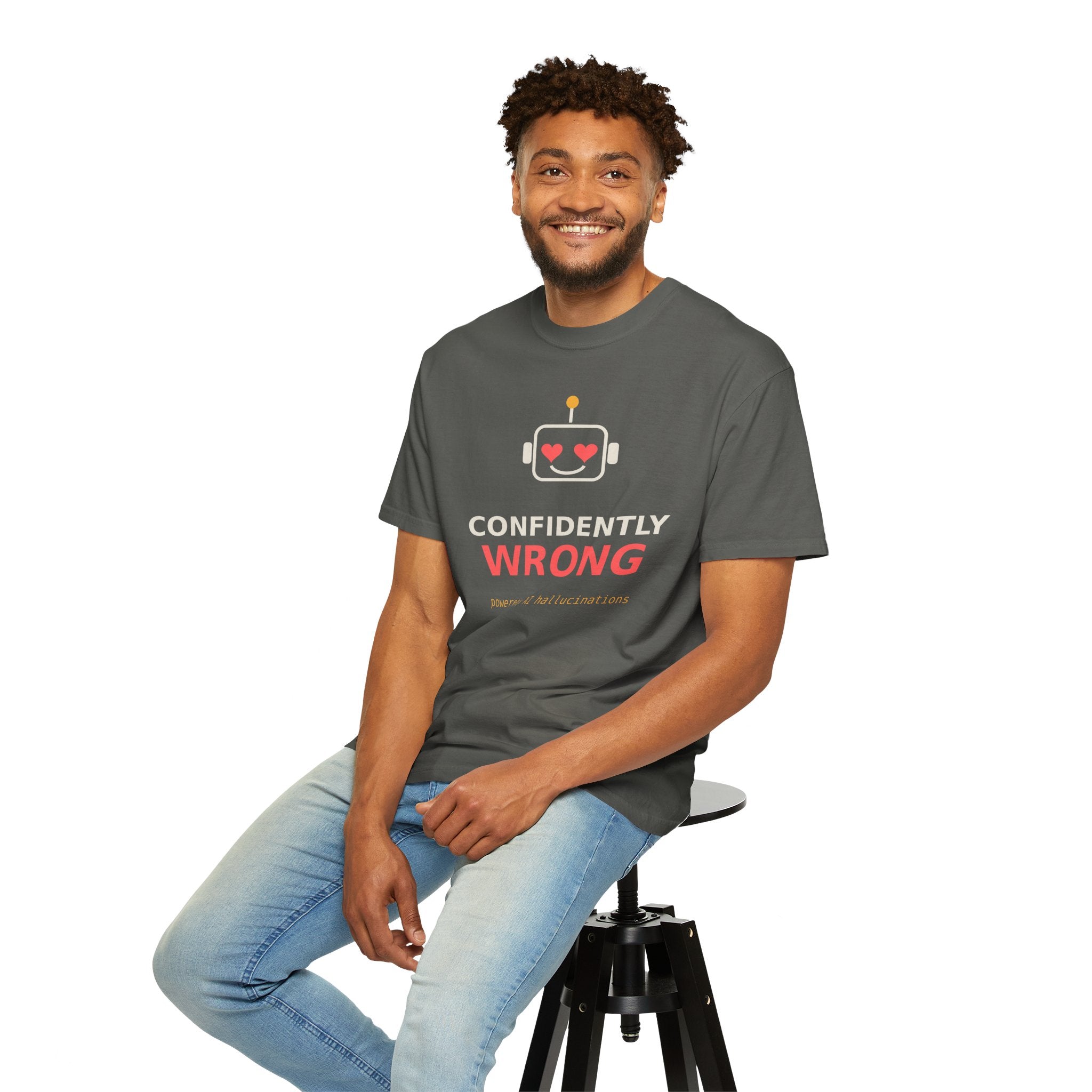 Confidently Wrong Funny AI T Shirt, AI Hallucination Meme Tee, Programmer Gift, Tech Humor Shirt, Chatbot Robot Nerd Gift for Coders