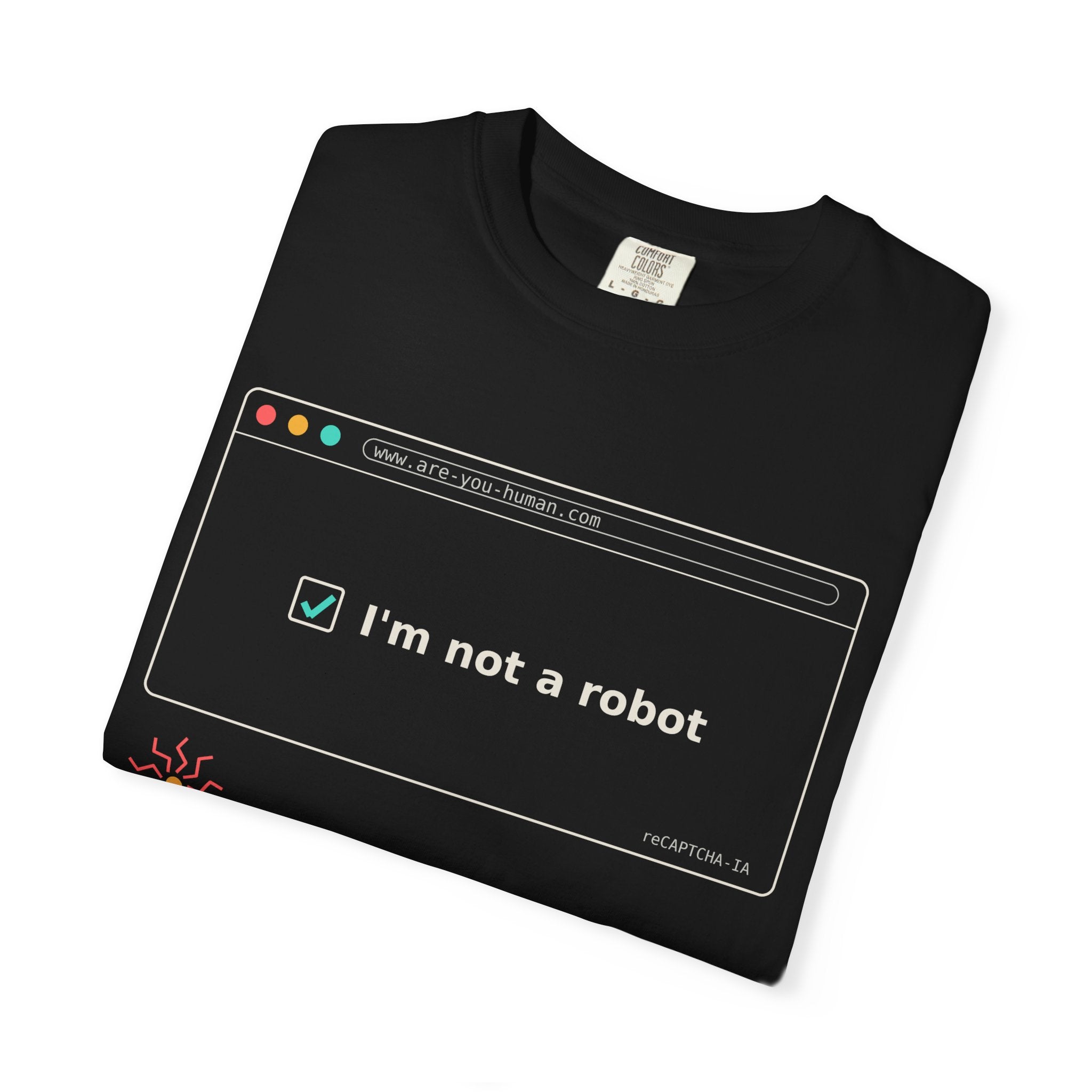 I'm Not a Robot Funny AI T-Shirt, CAPTCHA Meme Tee, Prompt Engineer Gift, Programmer Developer Shirt, AI Humor for Coders and Nerds