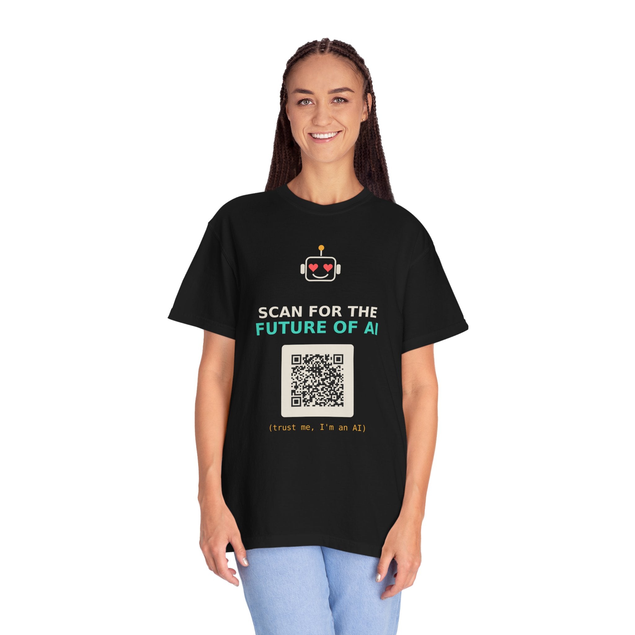 Scan for the Future of AI Funny QR Code T Shirt, Prank Meme Tee, Programmer Gift, Tech Humor Shirt, Nerd Gift for Coders and AI Fans