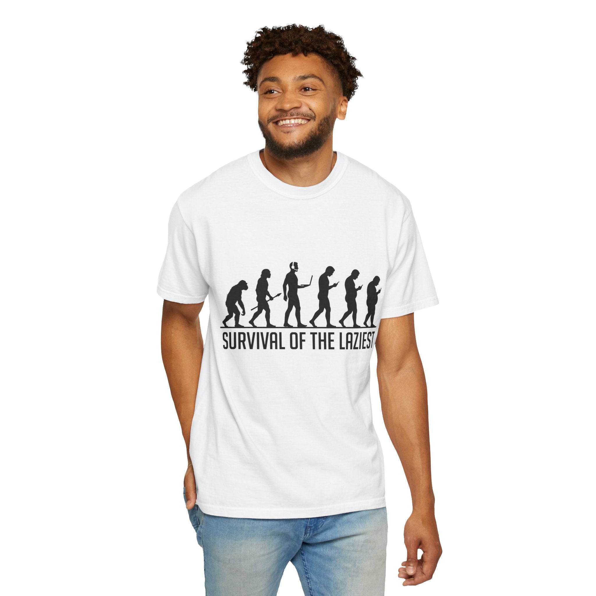 Survival of the Laziest T-shirt | Evolution Humorous Graphic Tee