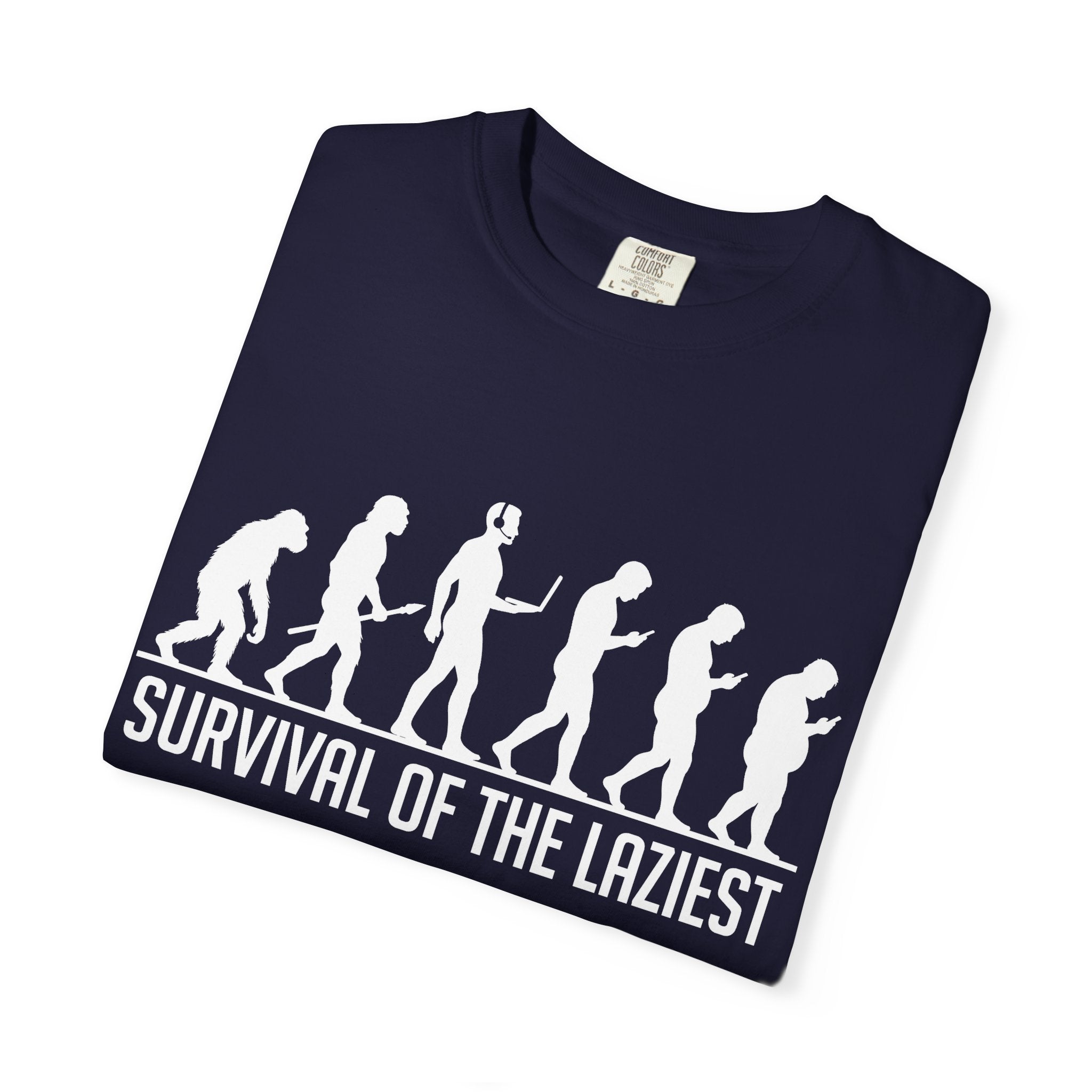 Survival of the Laziest T-shirt | Evolution Humorous Graphic Tee