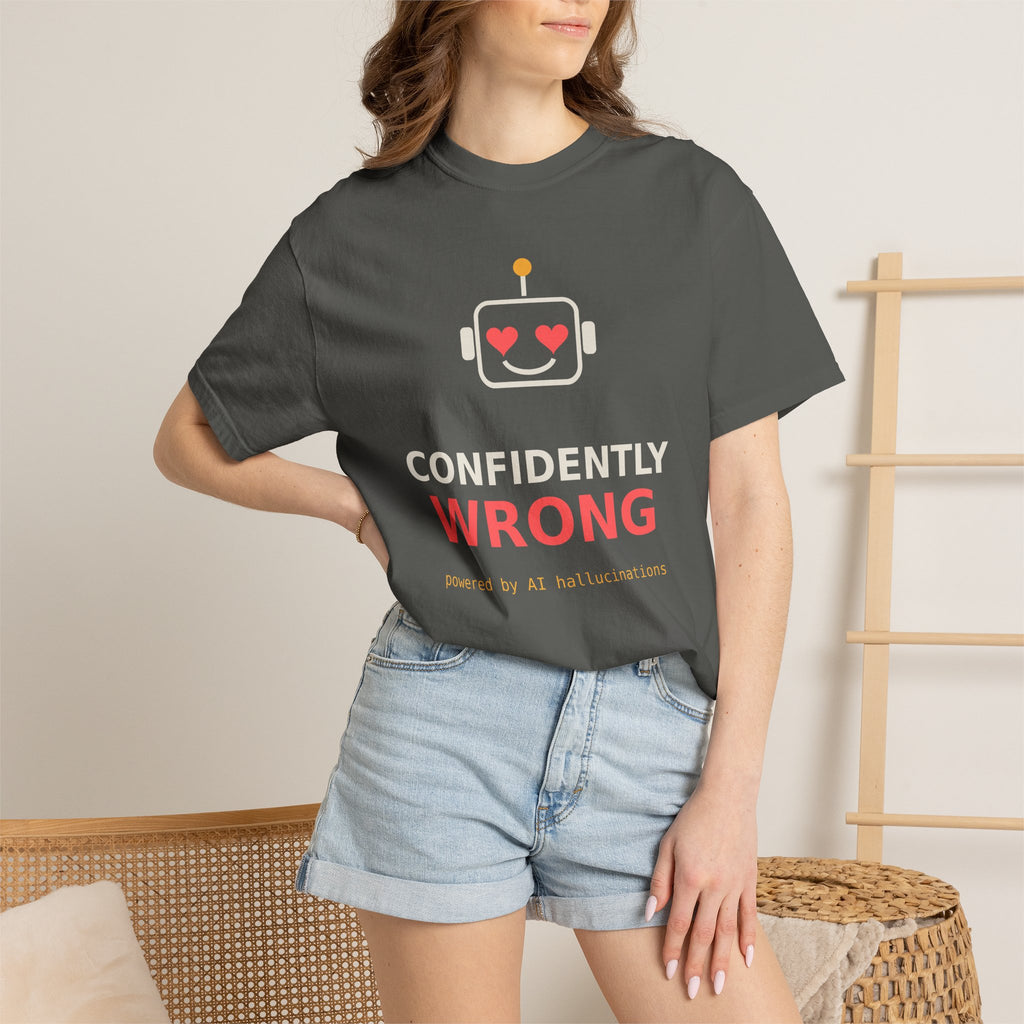 Confidently Wrong Funny AI T Shirt, AI Hallucination Meme Tee, Programmer Gift, Tech Humor Shirt, Chatbot Robot Nerd Gift for Coders
