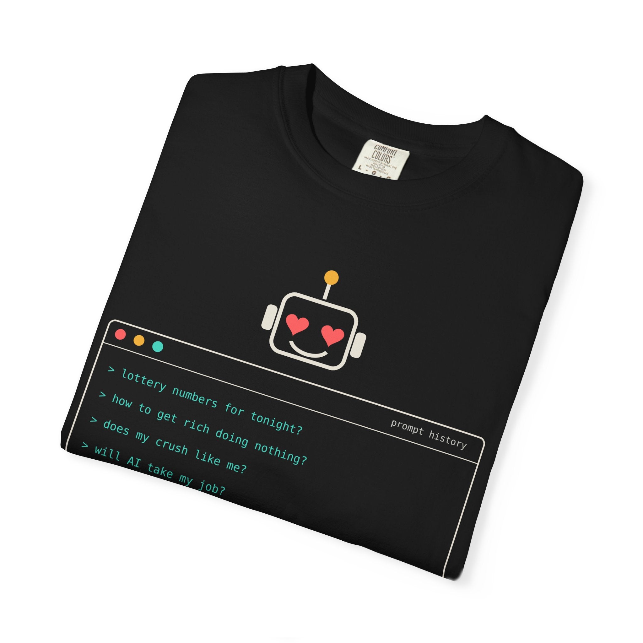 What We Ask AI Funny Meme T-Shirt, Lottery Numbers Crush Questions Tee, AI Humor Shirt, Programmer Nerd Gift, Tech Lover Gift for Coders