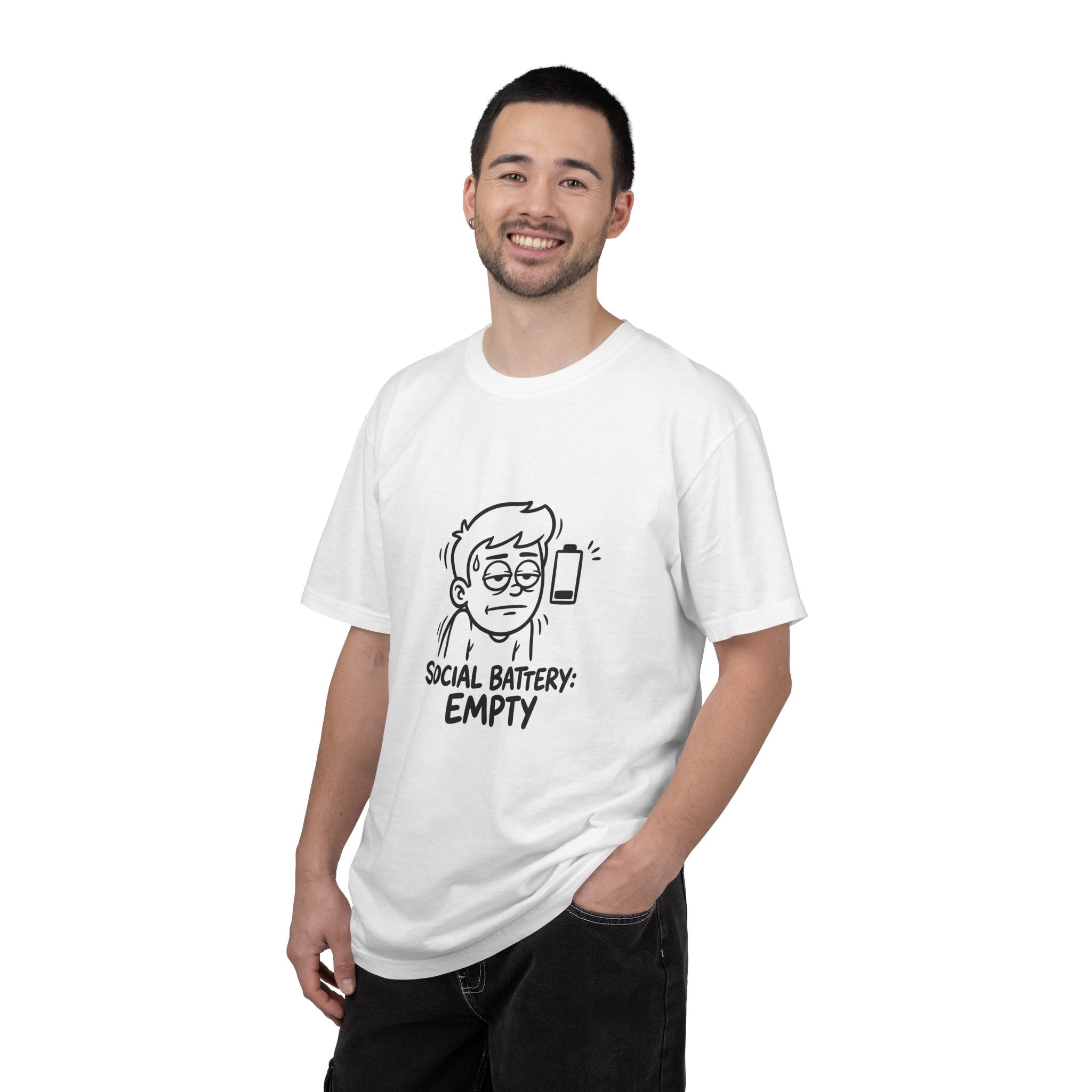 Social Battery Empty T-shirt | Introvert Humor Tee, Low Battery Graphic