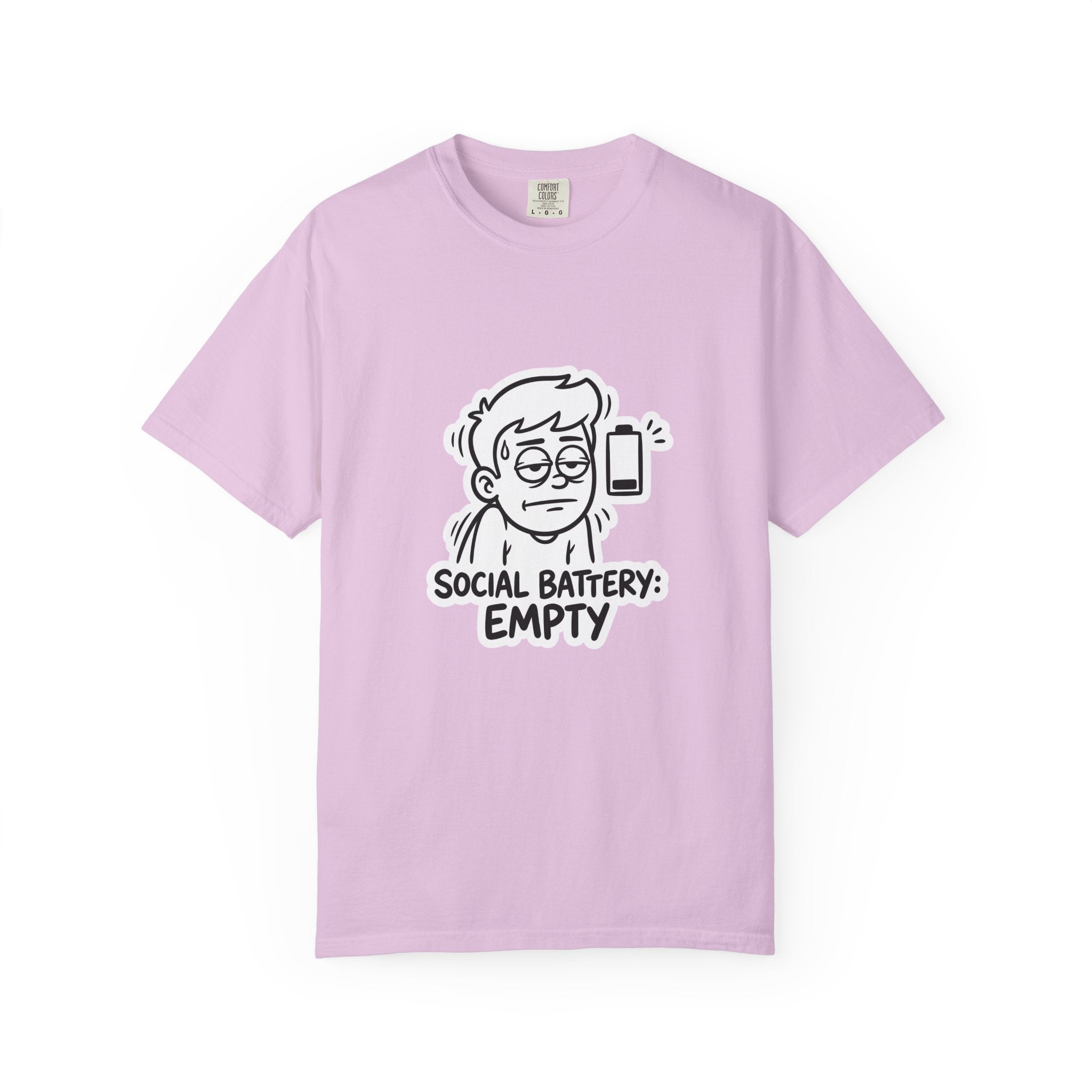 Social Battery Empty T-shirt | Introvert Humor Tee, Low Battery Graphic