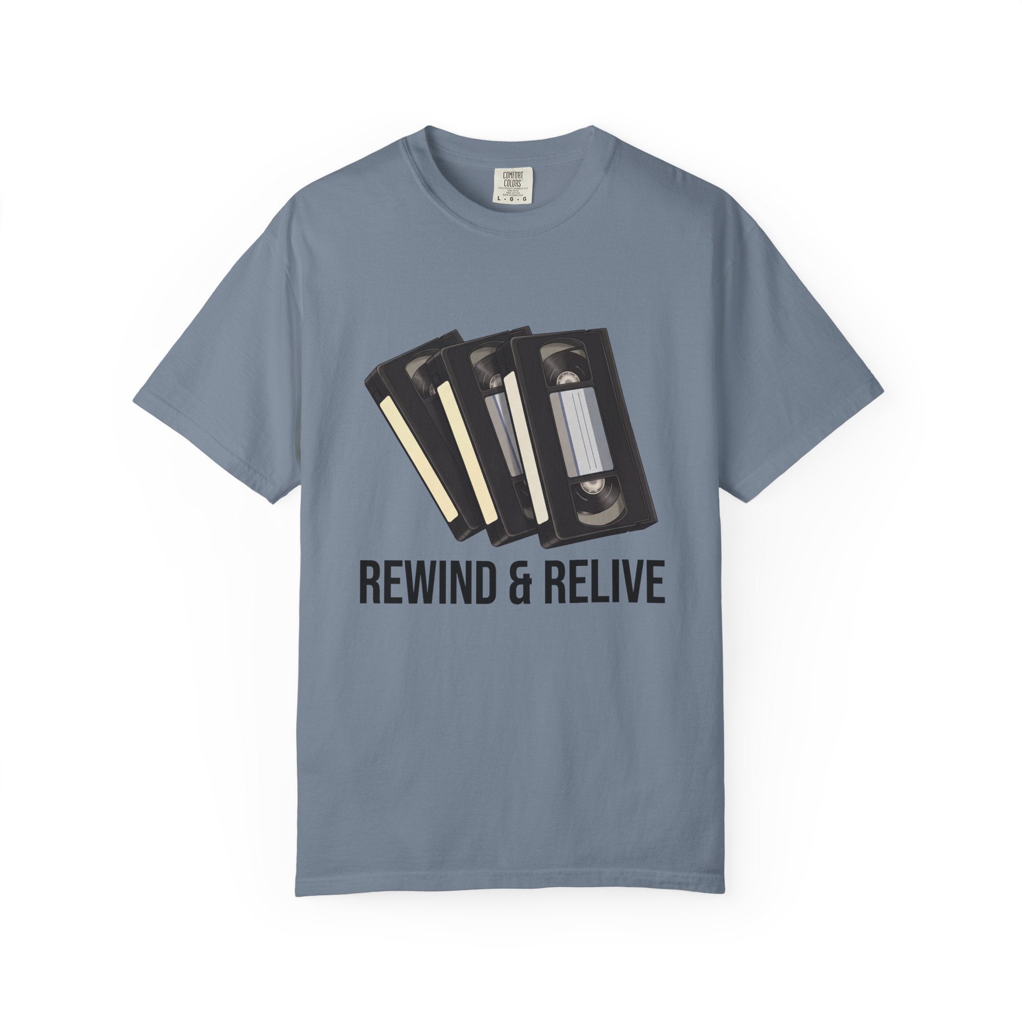 Rewind & Relive VHS Tape T-shirt | Retro Cassette Video Nostalgia