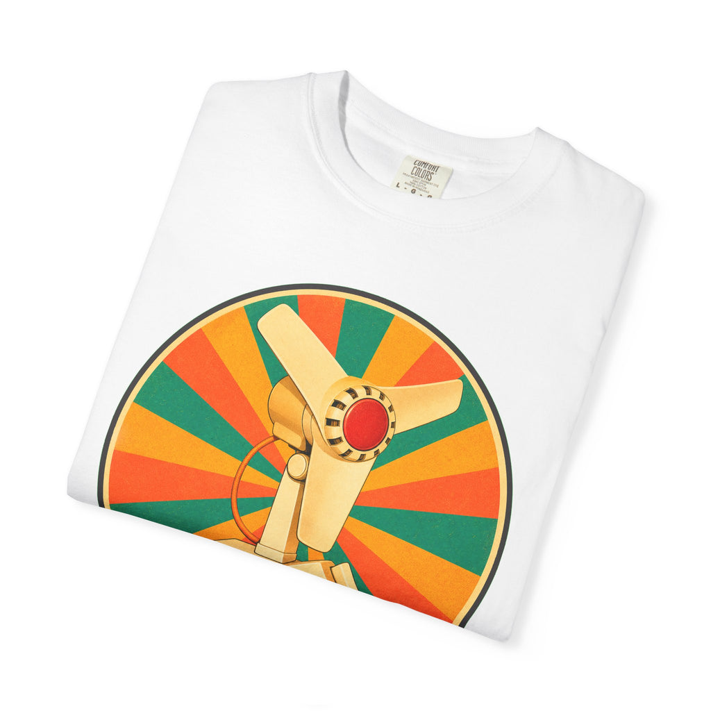 Retro Cuban Fan T-Shirt — "Descongélate" Vintage Tech Graphic Tee