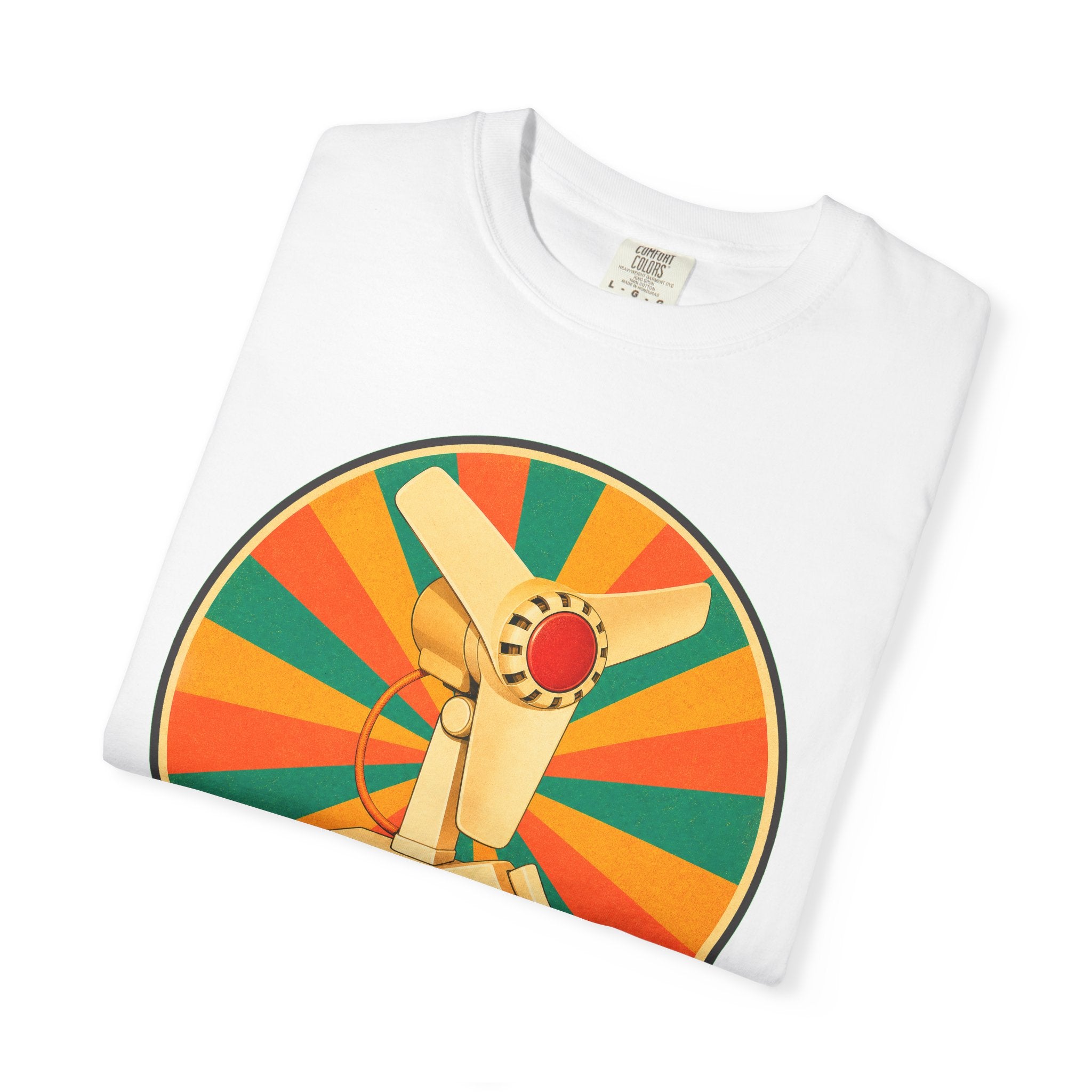 Retro Cuban Fan T-Shirt — "Descongélate" Vintage Tech Graphic Tee