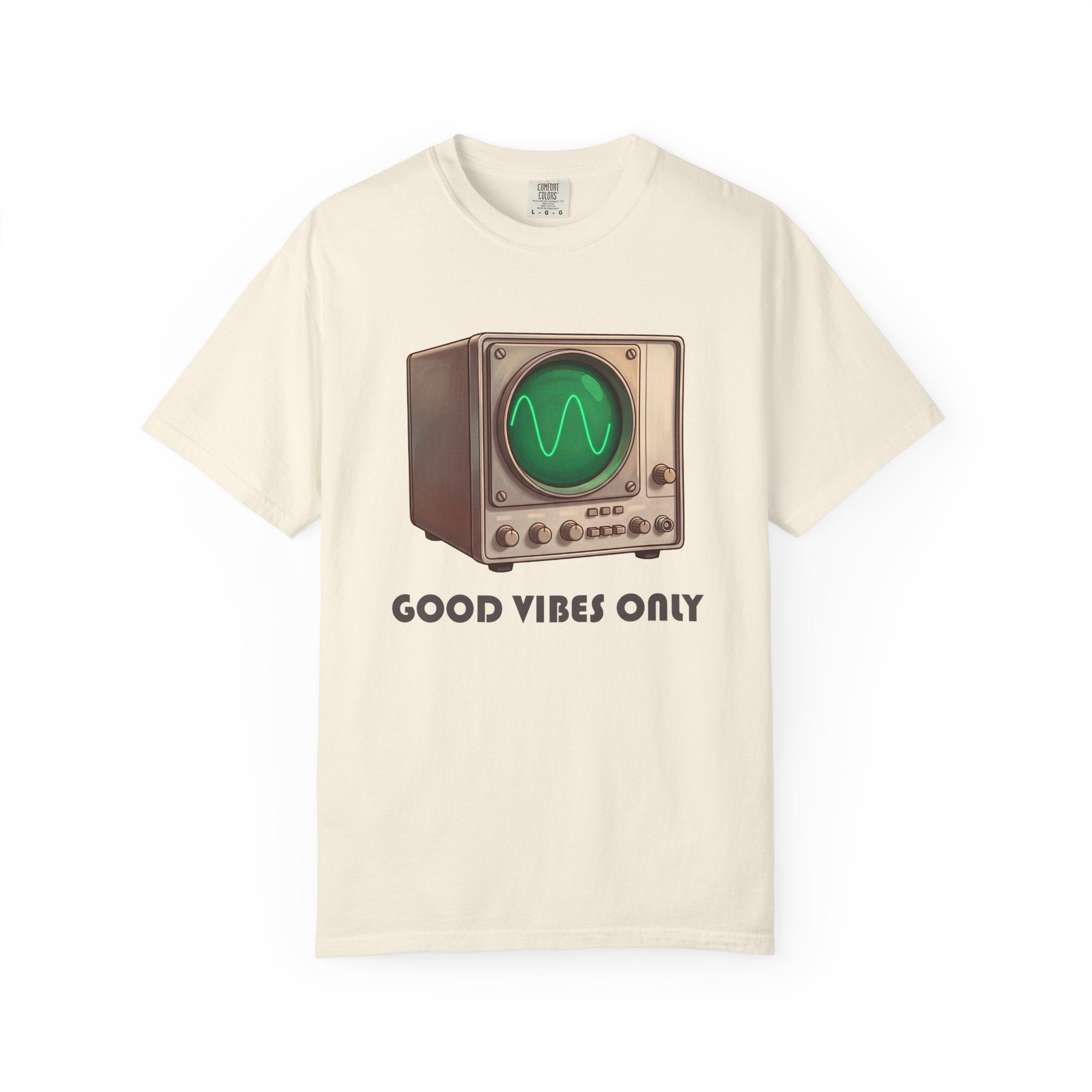 Vintage Oscilloscope Good Vibes Only T-shirt | Retro Electronics Tee