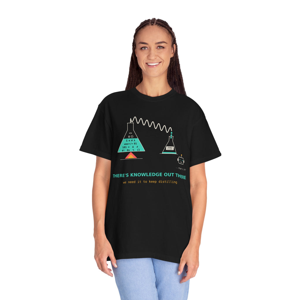 Theres Knowledge Out There Funny AI T-Shirt, Data Science Meme Tee, Machine Learning Gift, Programmer Tech Humor Nerd Shirt for Coders