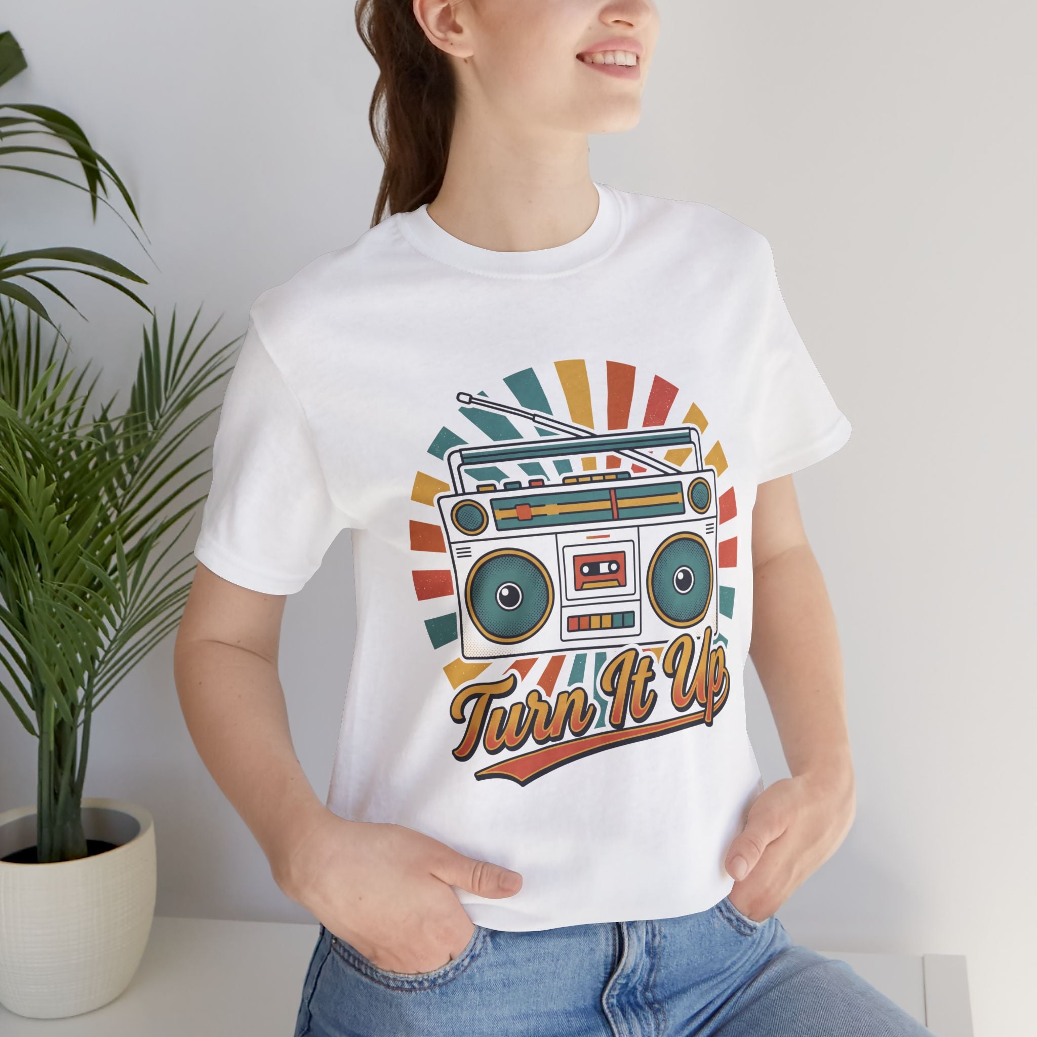 Retro Boombox 'Turn It Up' T-Shirt
