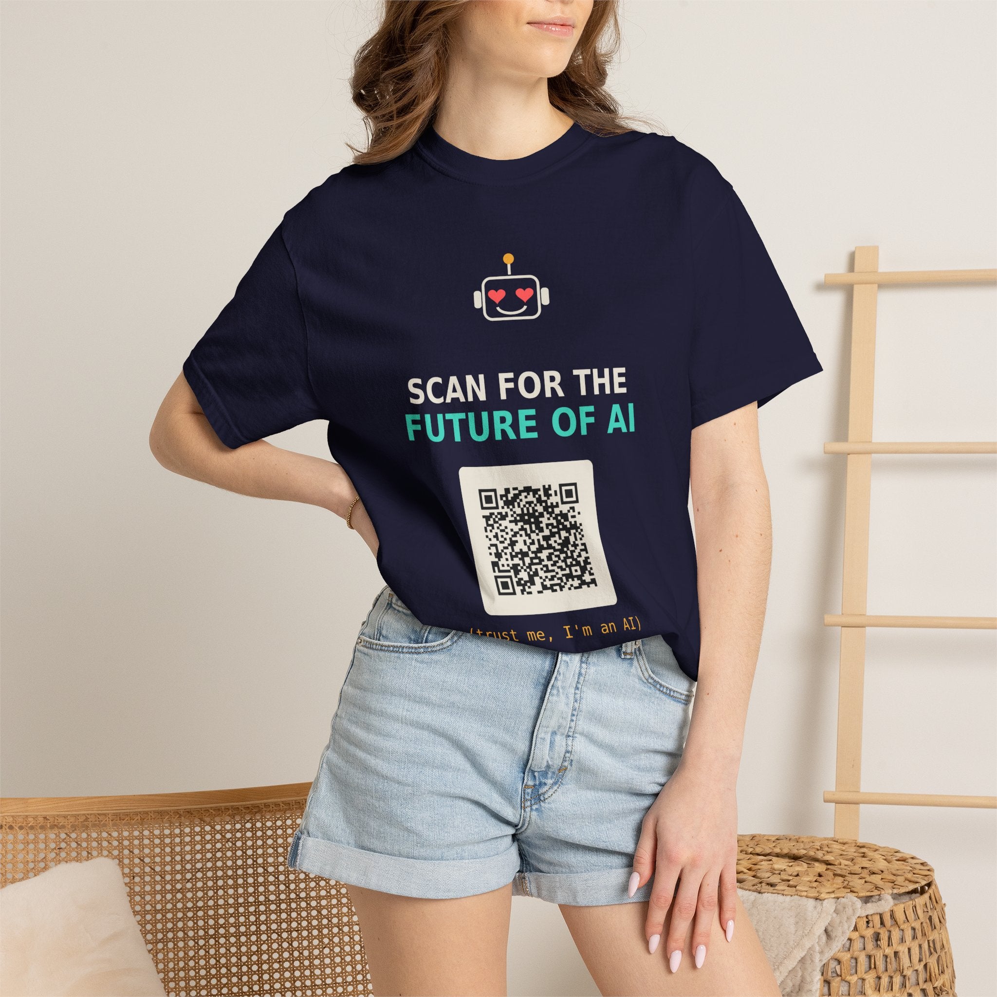 Scan for the Future of AI Funny QR Code T Shirt, Prank Meme Tee, Programmer Gift, Tech Humor Shirt, Nerd Gift for Coders and AI Fans