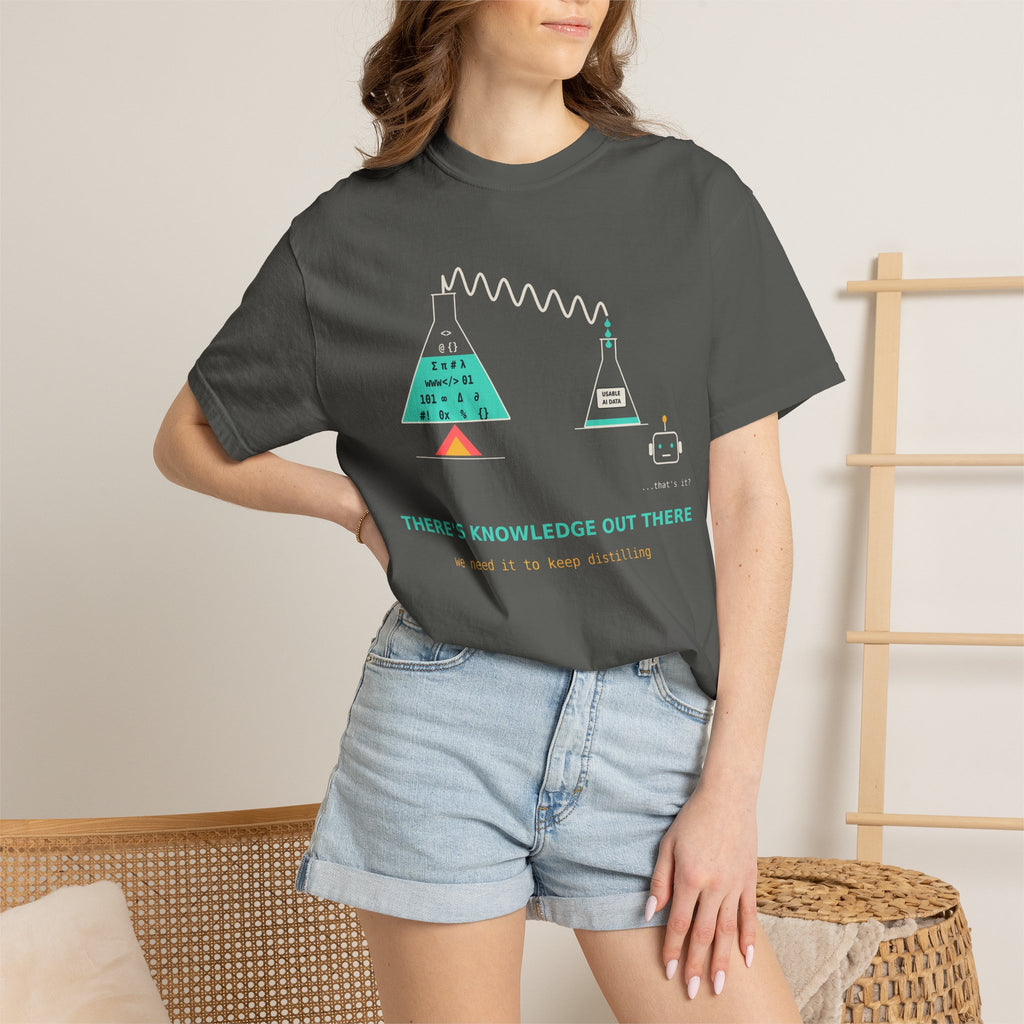 Theres Knowledge Out There Funny AI T-Shirt, Data Science Meme Tee, Machine Learning Gift, Programmer Tech Humor Nerd Shirt for Coders