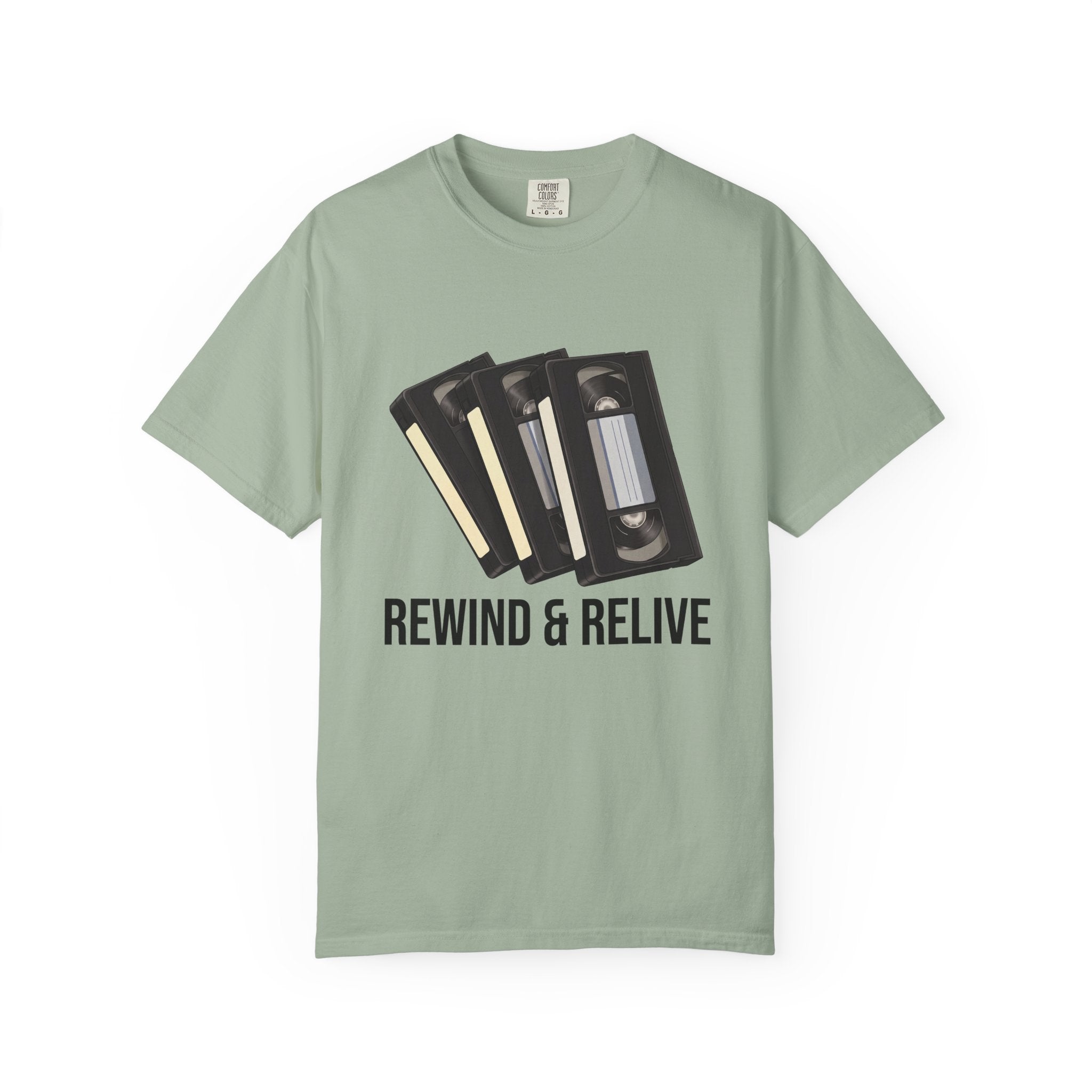 Rewind & Relive VHS Tape T-shirt | Retro Cassette Video Nostalgia