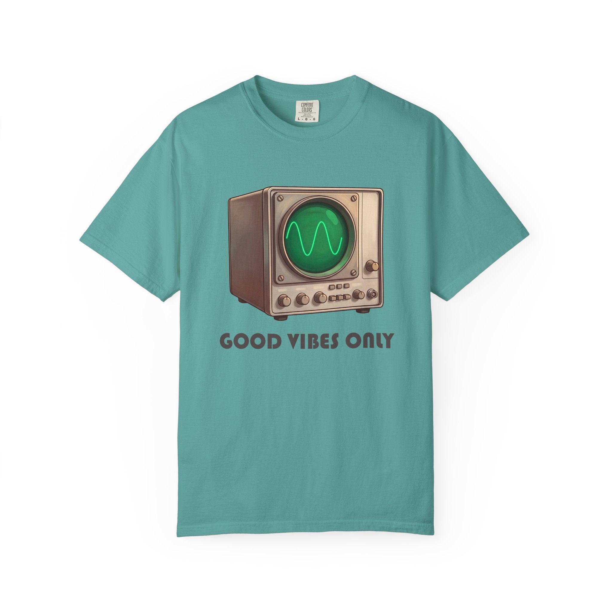 Vintage Oscilloscope Good Vibes Only T-shirt | Retro Electronics Tee