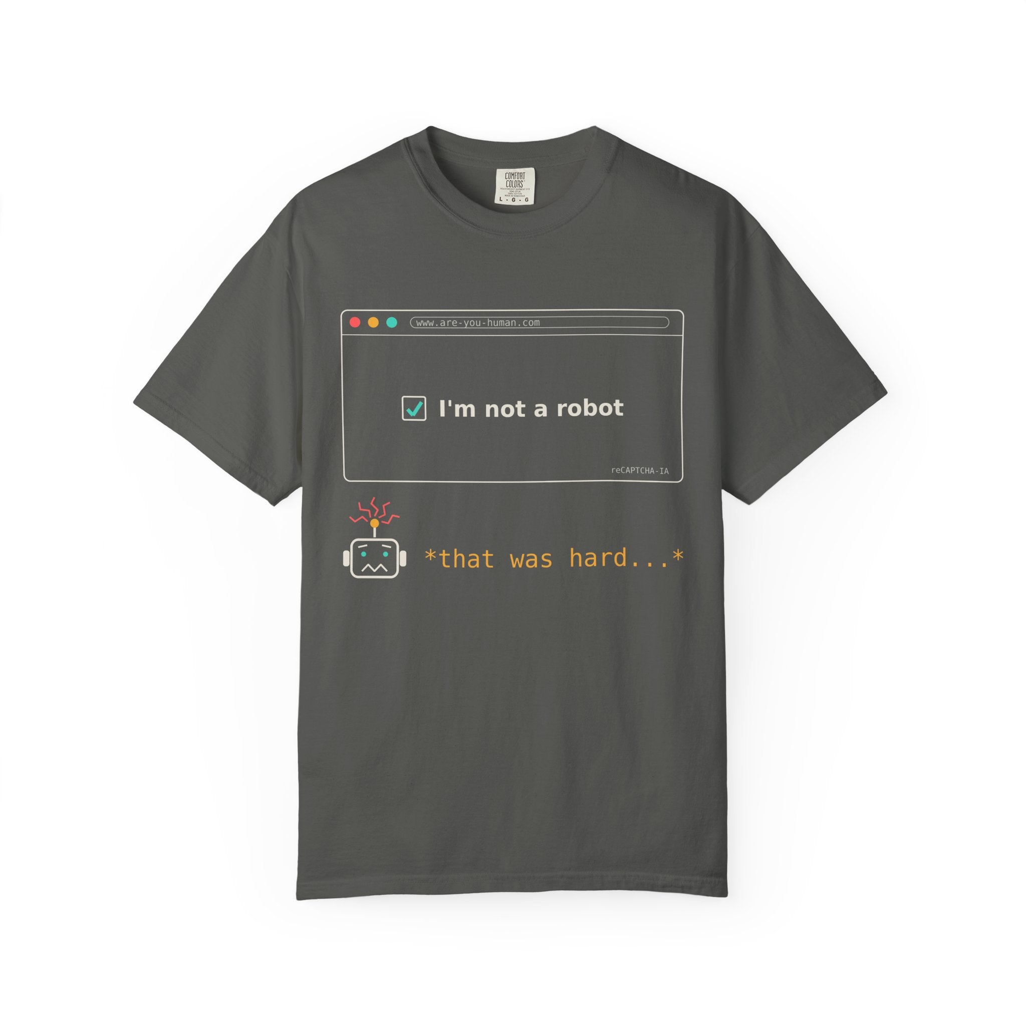 I'm Not a Robot Funny AI T-Shirt, CAPTCHA Meme Tee, Prompt Engineer Gift, Programmer Developer Shirt, AI Humor for Coders and Nerds