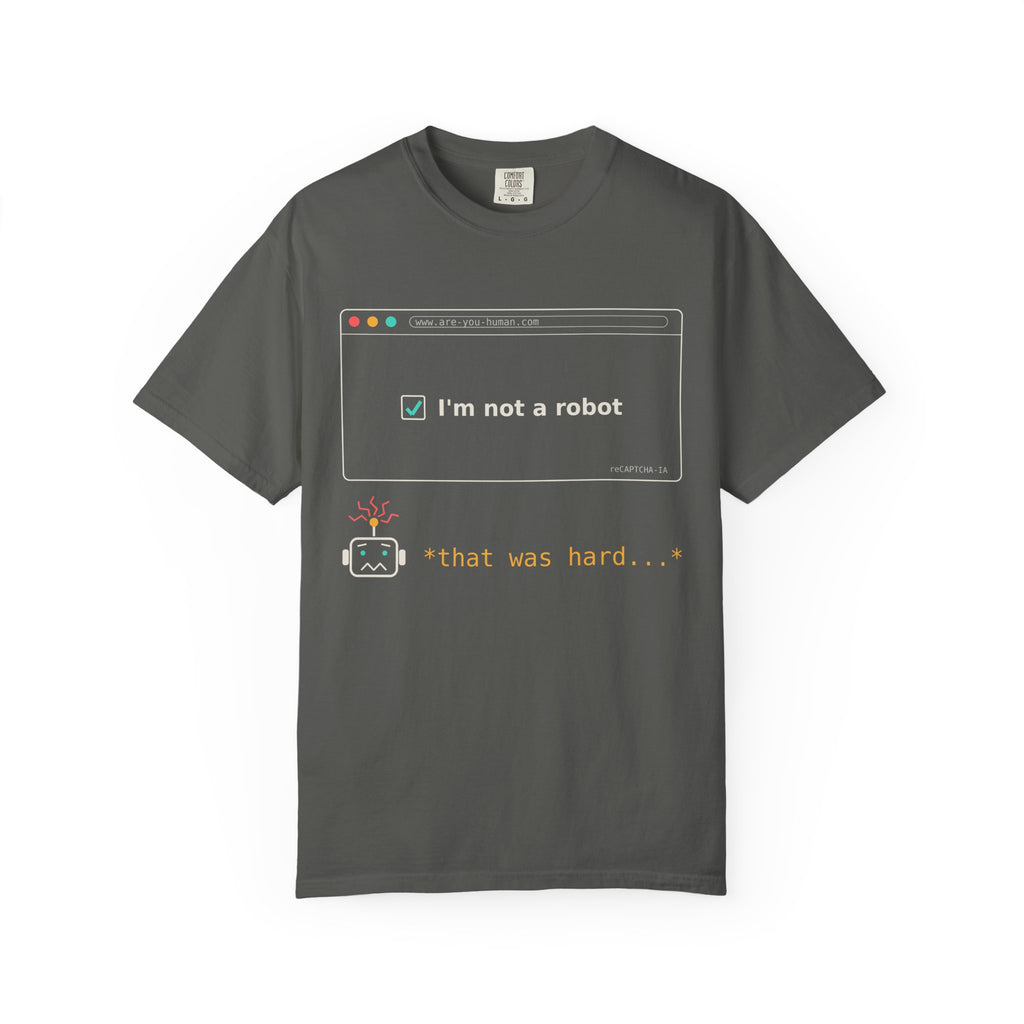 I'm Not a Robot Funny AI T-Shirt, CAPTCHA Meme Tee, Prompt Engineer Gift, Programmer Developer Shirt, AI Humor for Coders and Nerds