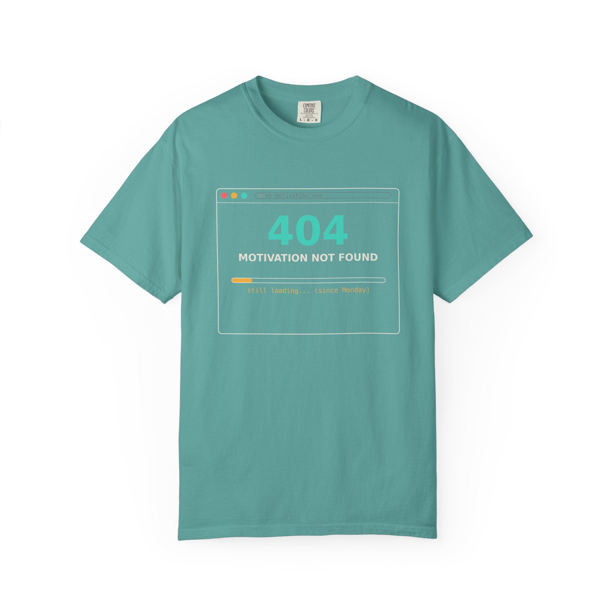404 Motivation Not Found Funny T Shirt, Sarcastic Meme Tee, Programmer Gift, Tech Humor Shirt, Lazy Monday Nerd Gift for Coders