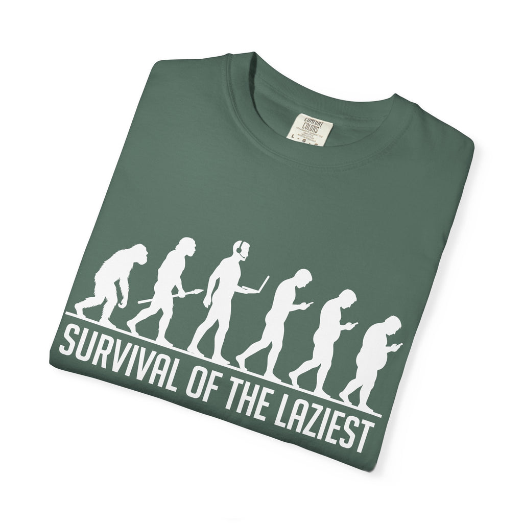 Survival of the Laziest T-shirt | Evolution Humorous Graphic Tee