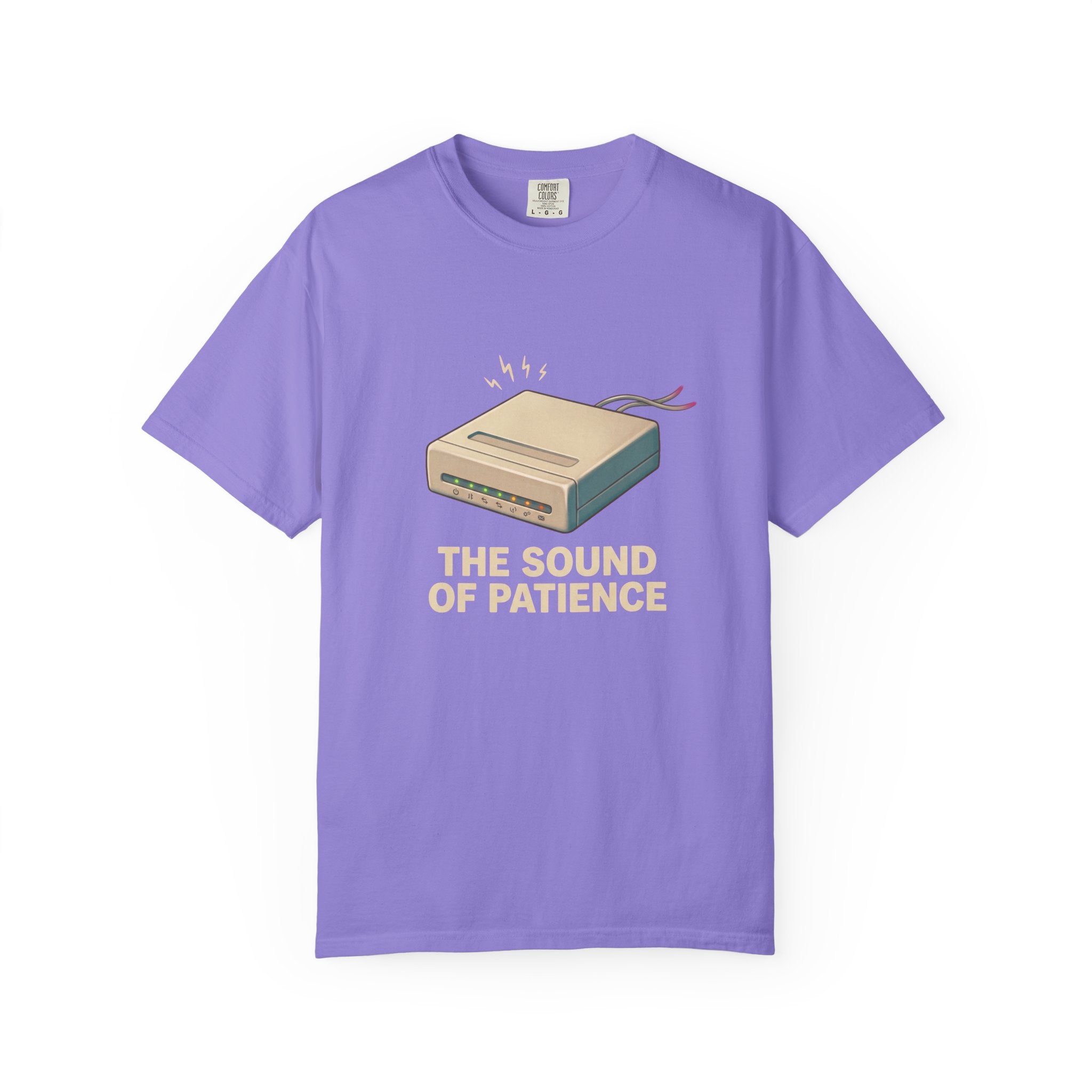 Retro Modem Illustration The Sound of Patience T-Shirt | Tech Nostalgia Tee
