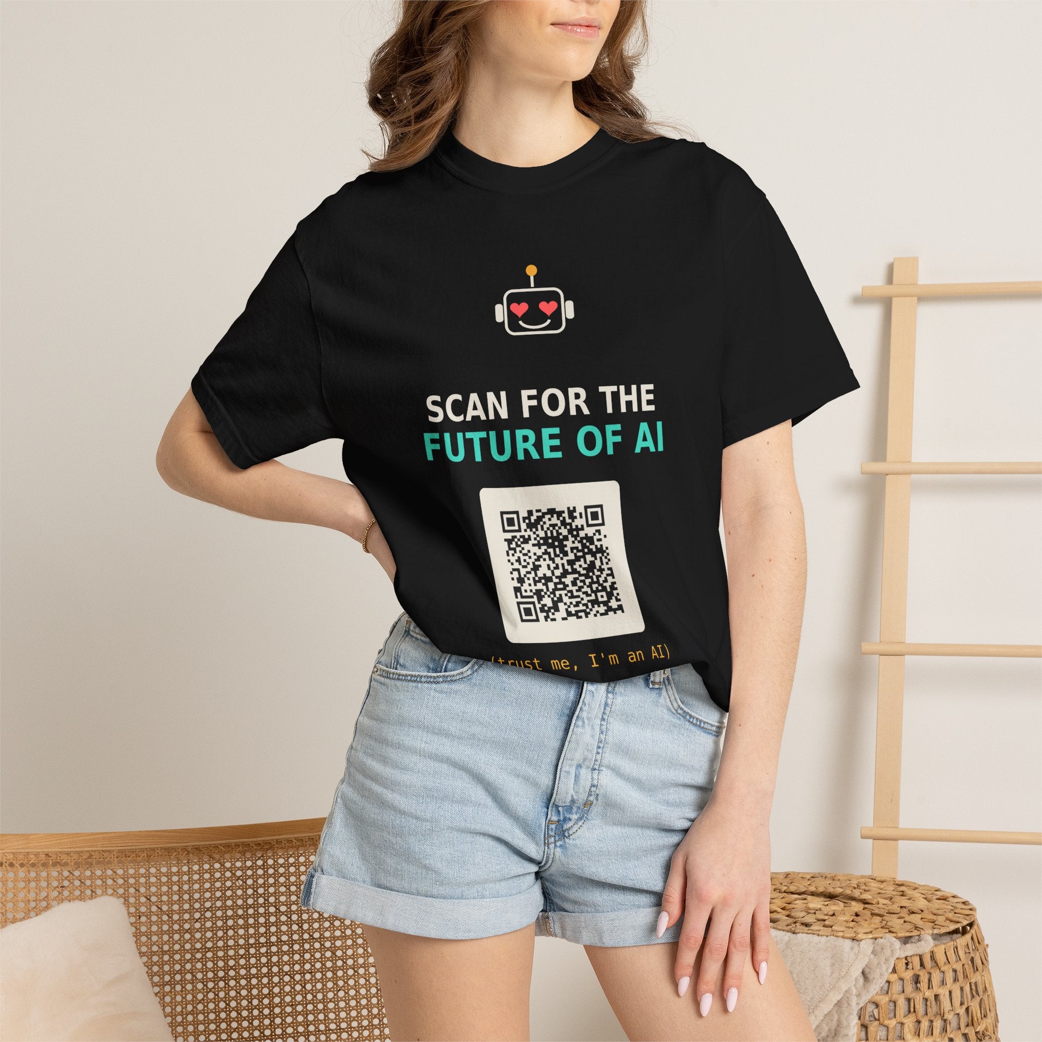 Scan for the Future of AI Funny QR Code T Shirt, Prank Meme Tee, Programmer Gift, Tech Humor Shirt, Nerd Gift for Coders and AI Fans