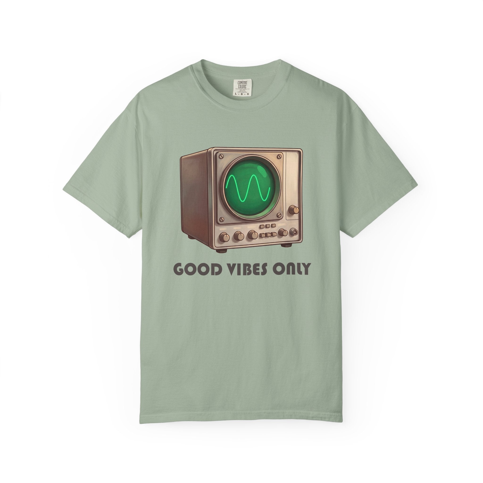 Vintage Oscilloscope Good Vibes Only T-shirt | Retro Electronics Tee