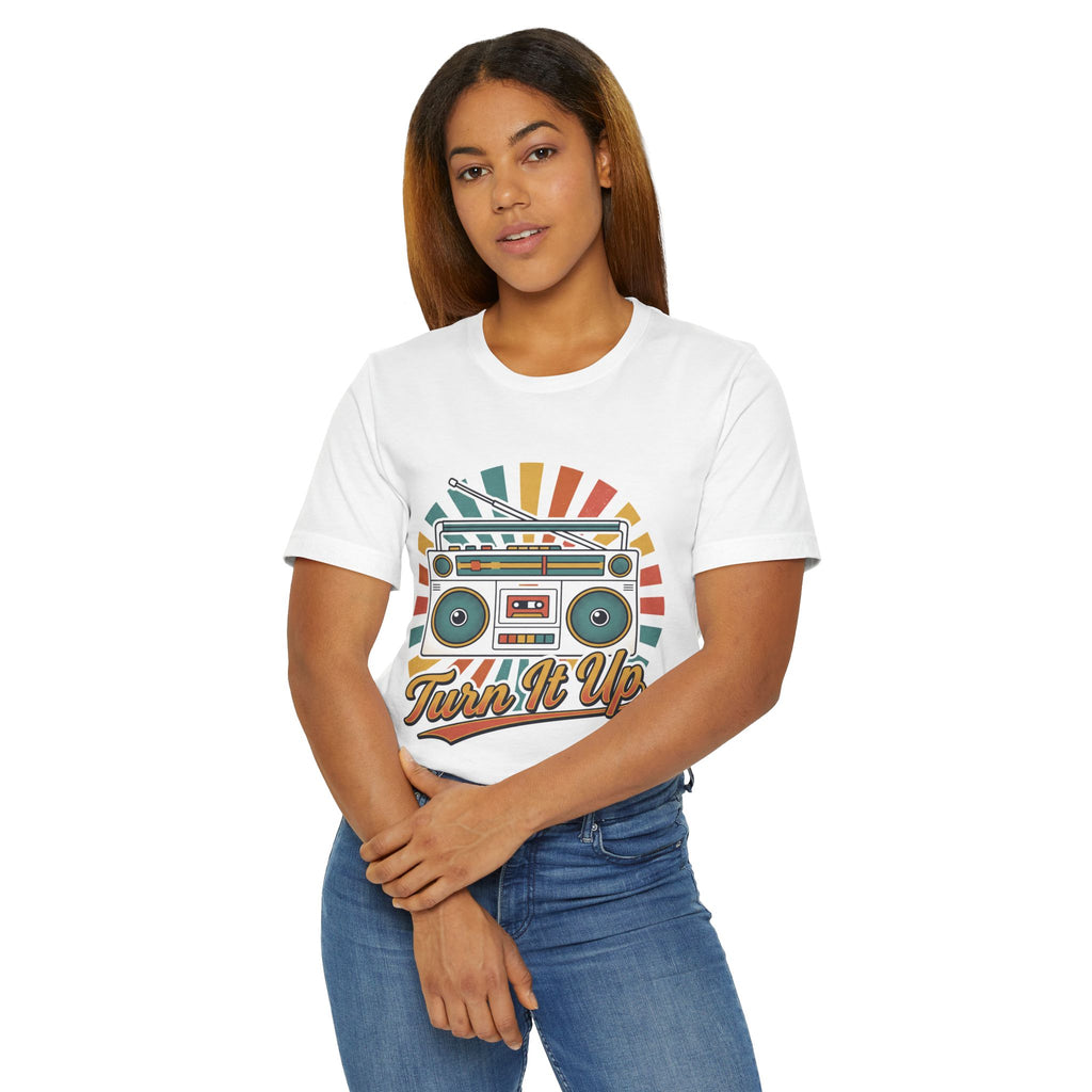Retro Boombox 'Turn It Up' T-Shirt