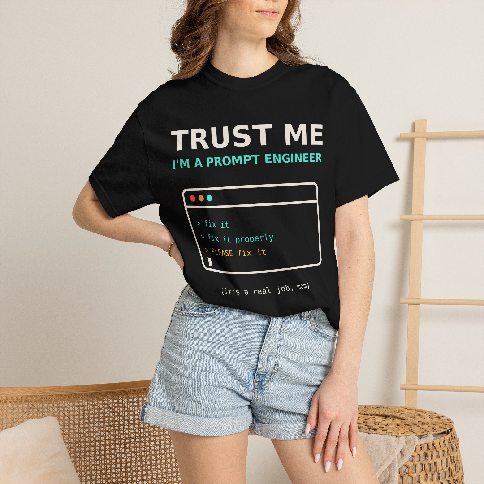 Trust Me I'm a Prompt Engineer Funny T-Shirt, AI Developer Gift, Programmer Tee, Coding Humor Shirt, Software Engineer AI Meme for Nerds
