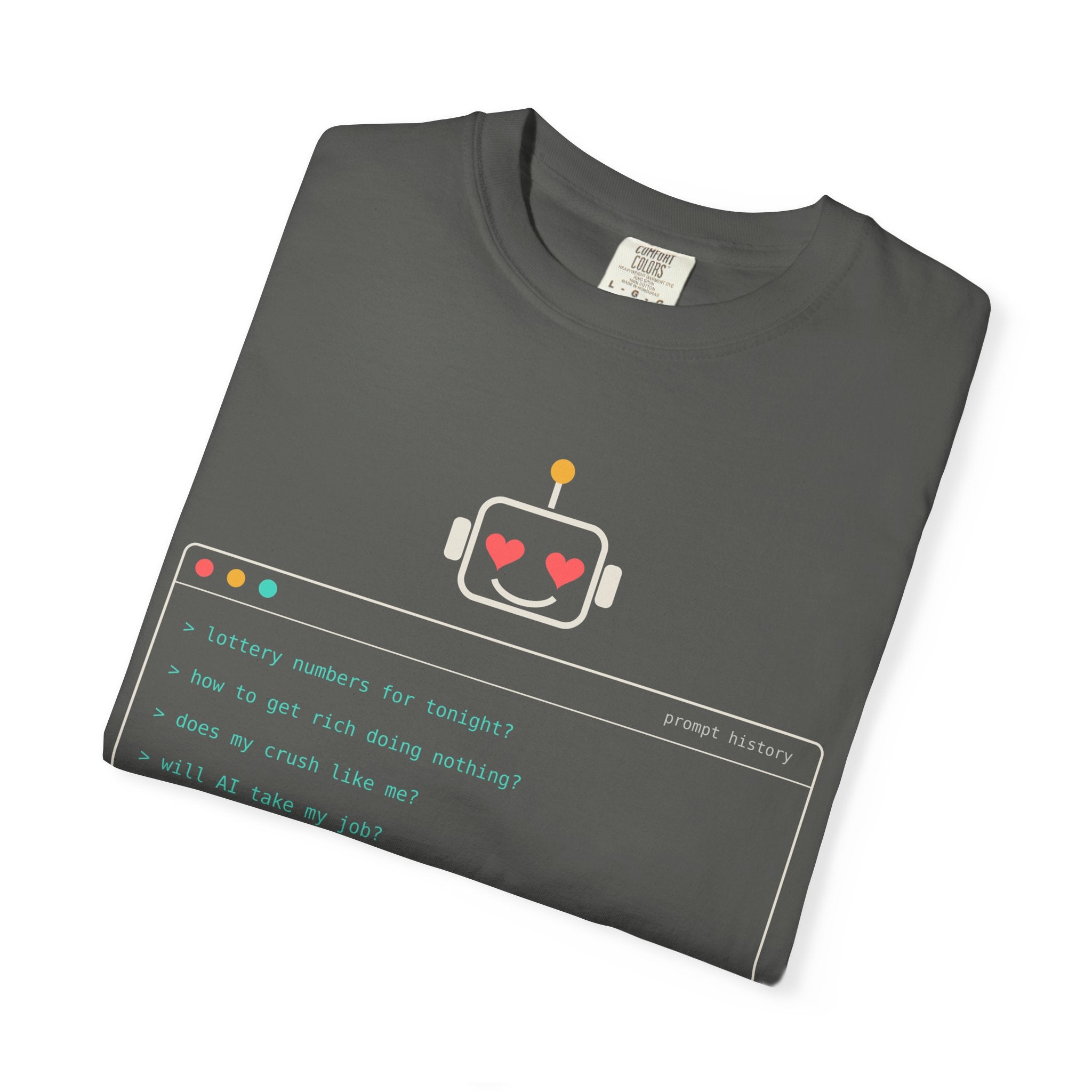 What We Ask AI Funny Meme T-Shirt, Lottery Numbers Crush Questions Tee, AI Humor Shirt, Programmer Nerd Gift, Tech Lover Gift for Coders