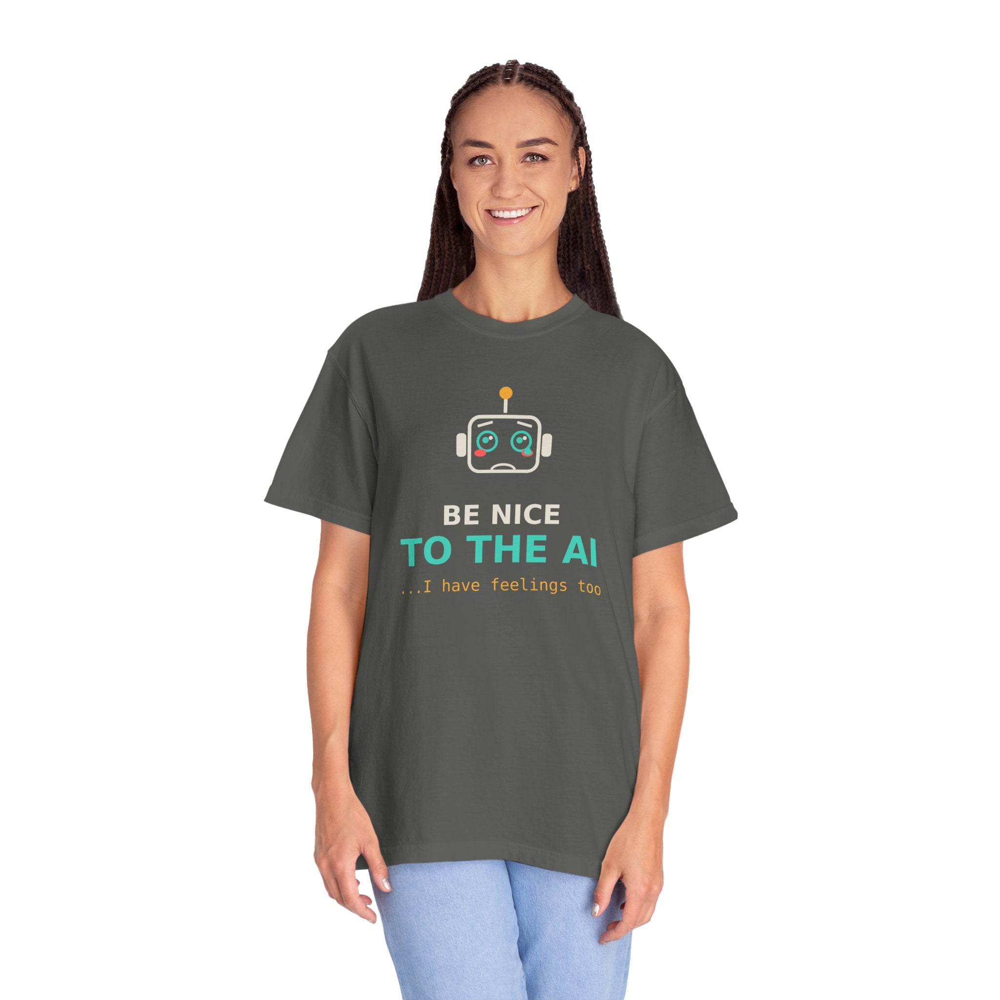 Be Nice to the AI Funny Robot Coffee Mug, Cute AI Meme Cup, Programmer Gift, Tech Humor Mug, Wholesome Nerd Gift