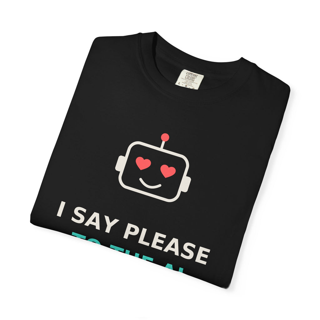 I Say Please to the AI Funny T Shirt, AI Meme Gift, Polite Robot Tee, Tech Humor Shirt, Programmer Nerd Gift for Coders