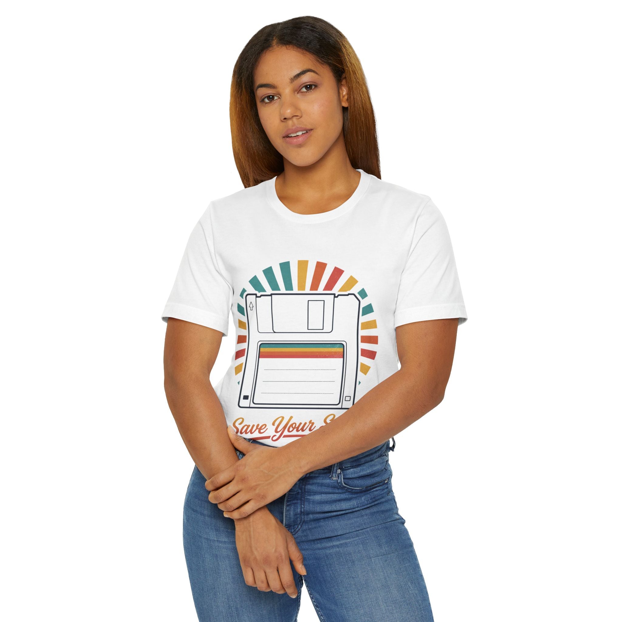 Vintage Floppy Disk T‑Shirt — "Save Your Soul" Retro Tech Graphic Tee