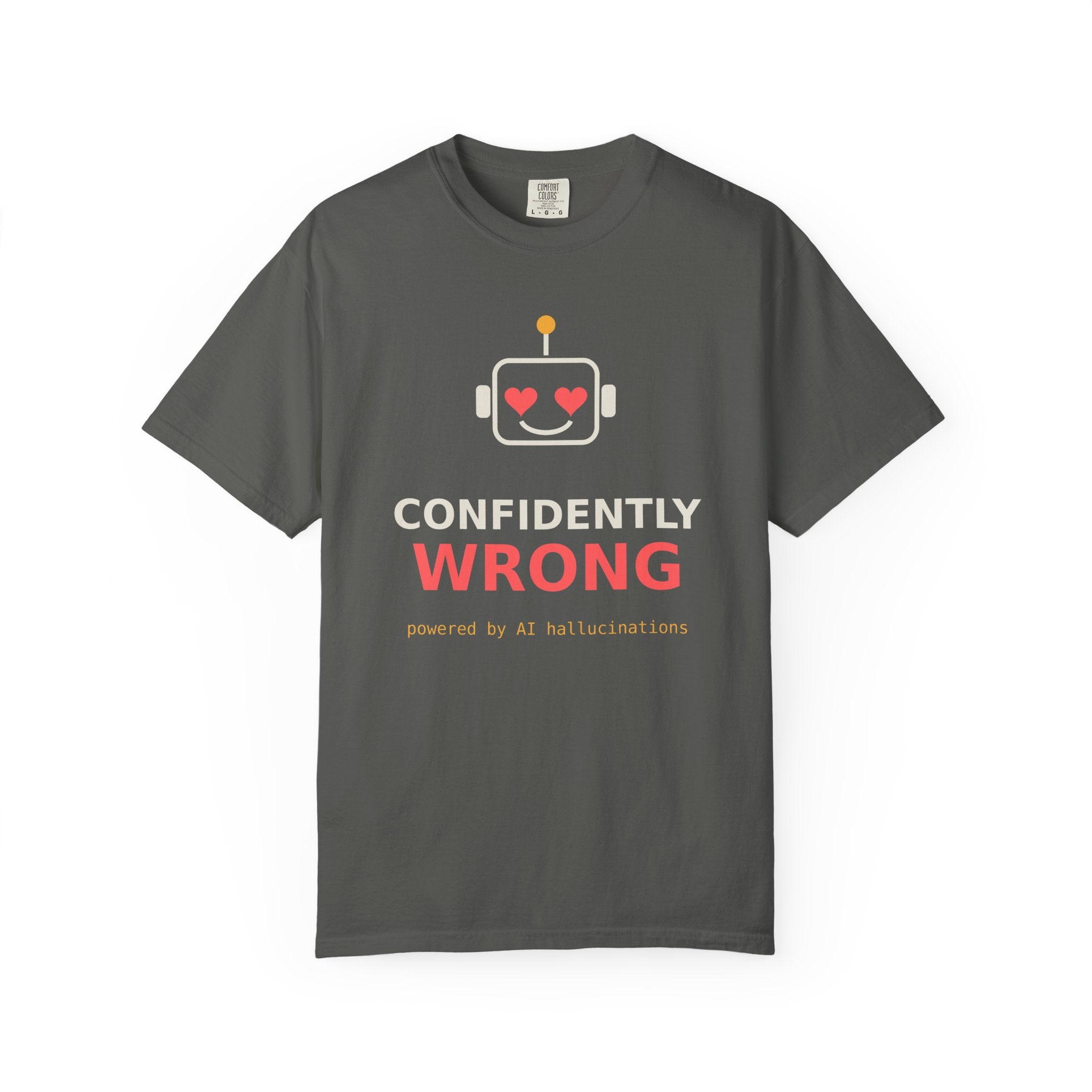 Confidently Wrong Funny AI T Shirt, AI Hallucination Meme Tee, Programmer Gift, Tech Humor Shirt, Chatbot Robot Nerd Gift for Coders