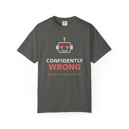 Confidently Wrong Funny AI T Shirt, AI Hallucination Meme Tee, Programmer Gift, Tech Humor Shirt, Chatbot Robot Nerd Gift for Coders