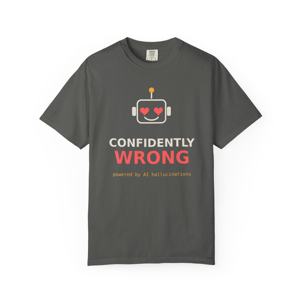 Confidently Wrong Funny AI T Shirt, AI Hallucination Meme Tee, Programmer Gift, Tech Humor Shirt, Chatbot Robot Nerd Gift for Coders