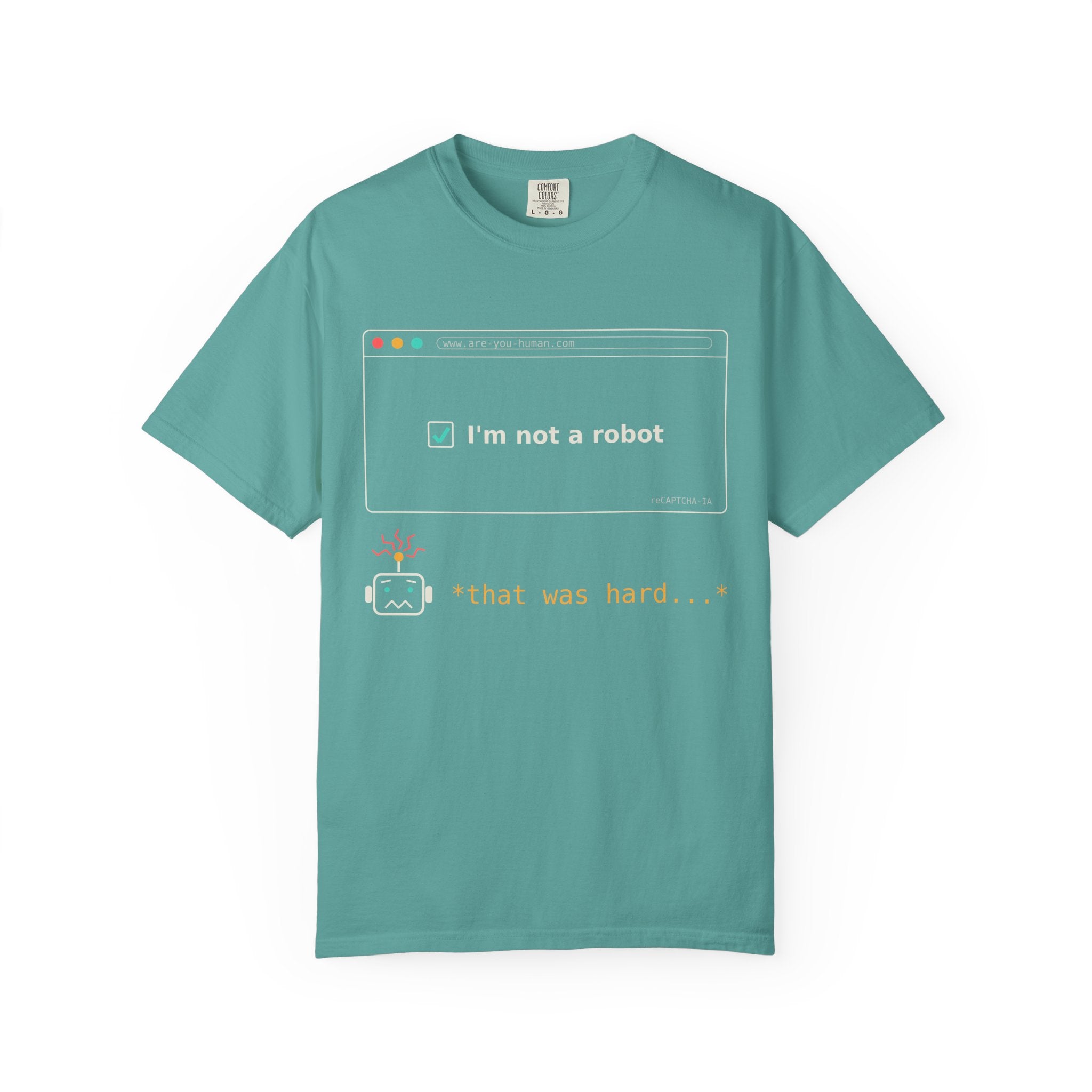 I'm Not a Robot Funny AI T-Shirt, CAPTCHA Meme Tee, Prompt Engineer Gift, Programmer Developer Shirt, AI Humor for Coders and Nerds