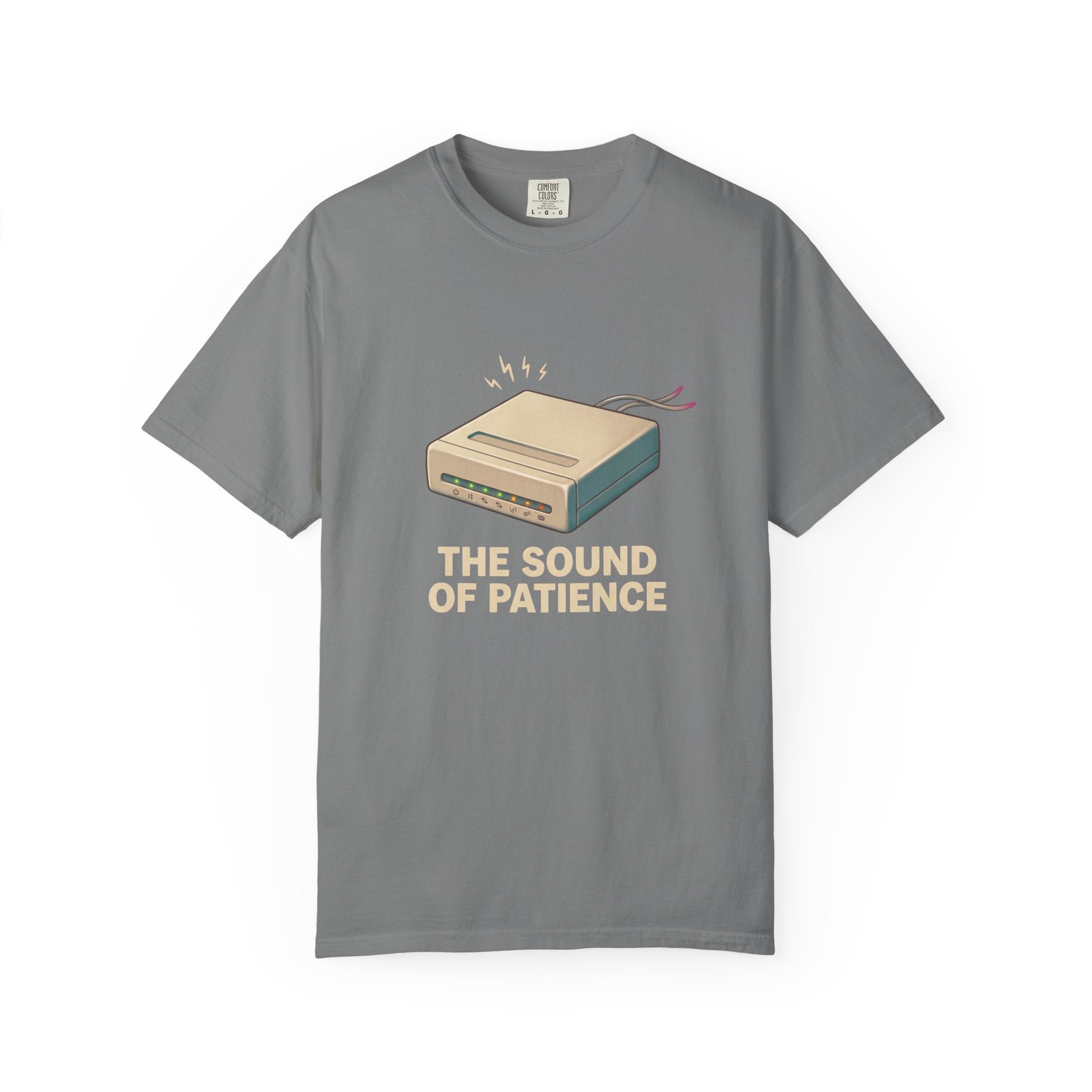 Retro Modem Illustration The Sound of Patience T-Shirt | Tech Nostalgia Tee