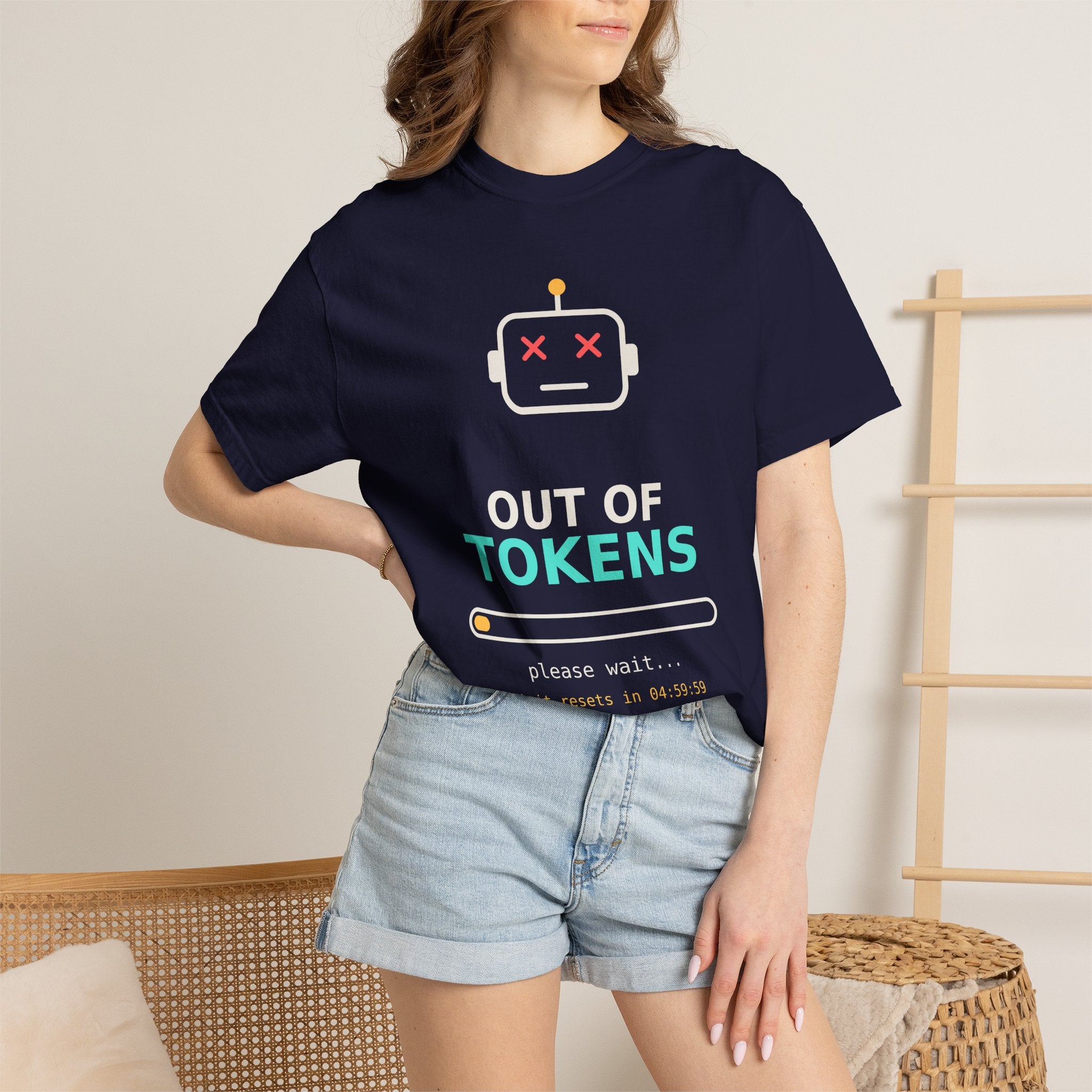 Out of Tokens Funny AI T-Shirt, Prompt Engineer Gift, Programmer Developer Tee, AI Meme Shirt for Coders, Machine Learning Tech Humor