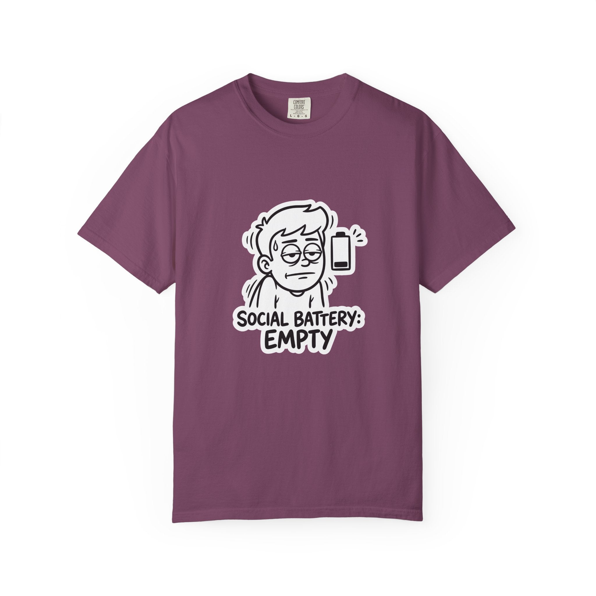 Social Battery Empty T-shirt | Introvert Humor Tee, Low Battery Graphic