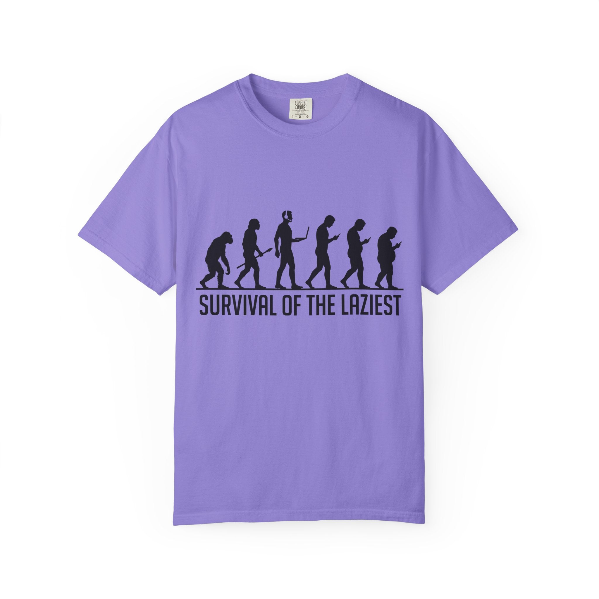 Survival of the Laziest T-shirt | Evolution Humorous Graphic Tee