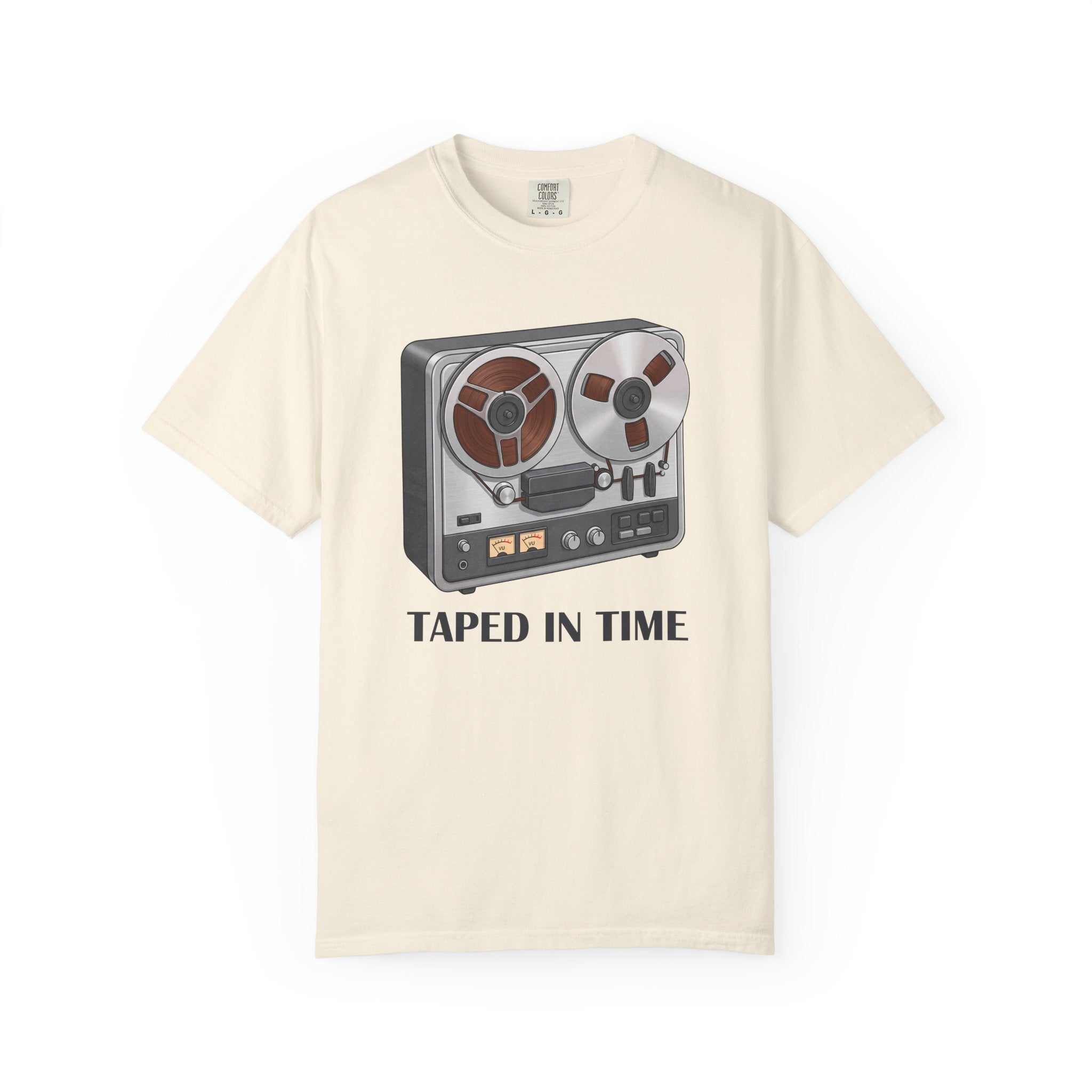 Taped In Time Reel-to-Reel Tape Recorder T-shirt | Vintage Audio Tee