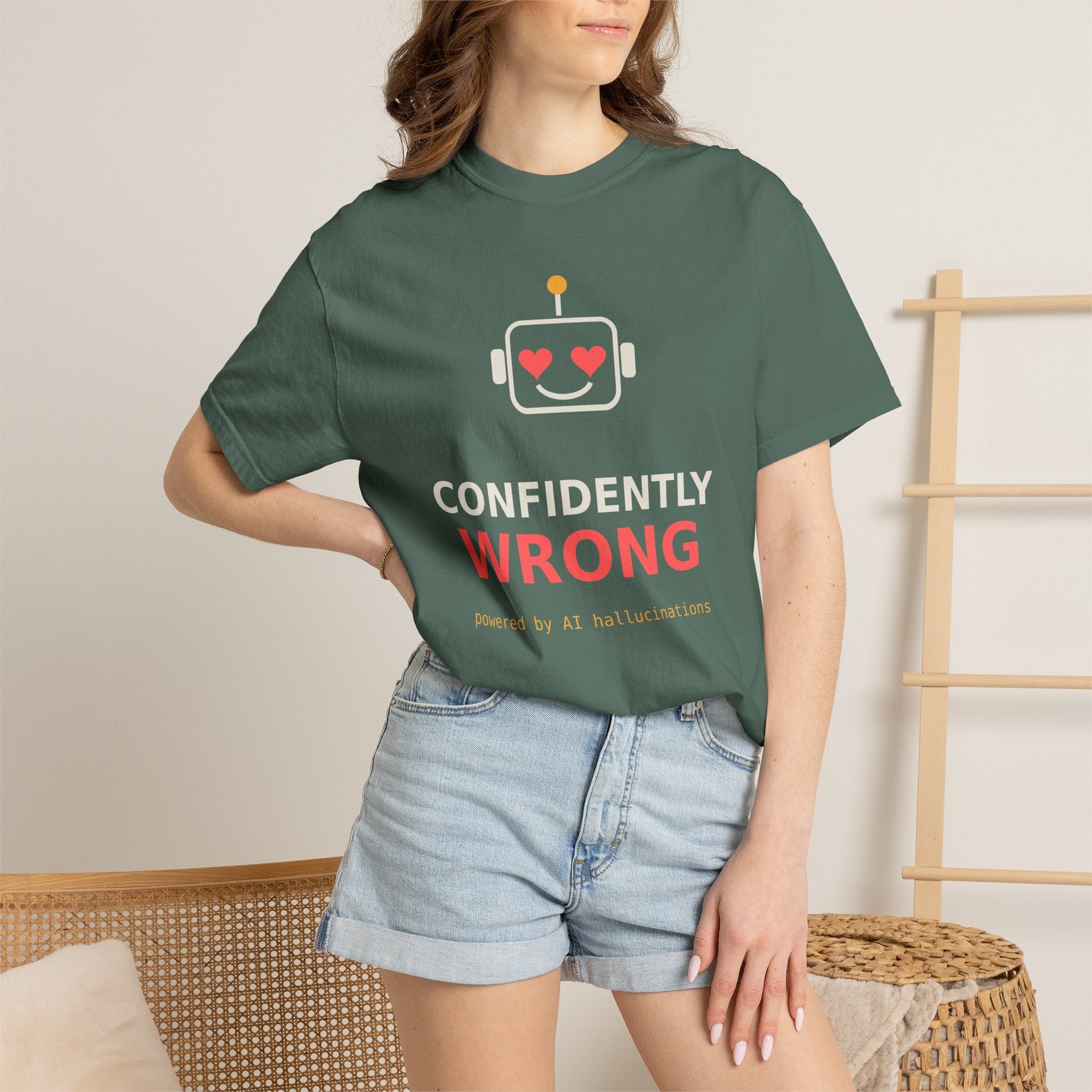 Confidently Wrong Funny AI T Shirt, AI Hallucination Meme Tee, Programmer Gift, Tech Humor Shirt, Chatbot Robot Nerd Gift for Coders