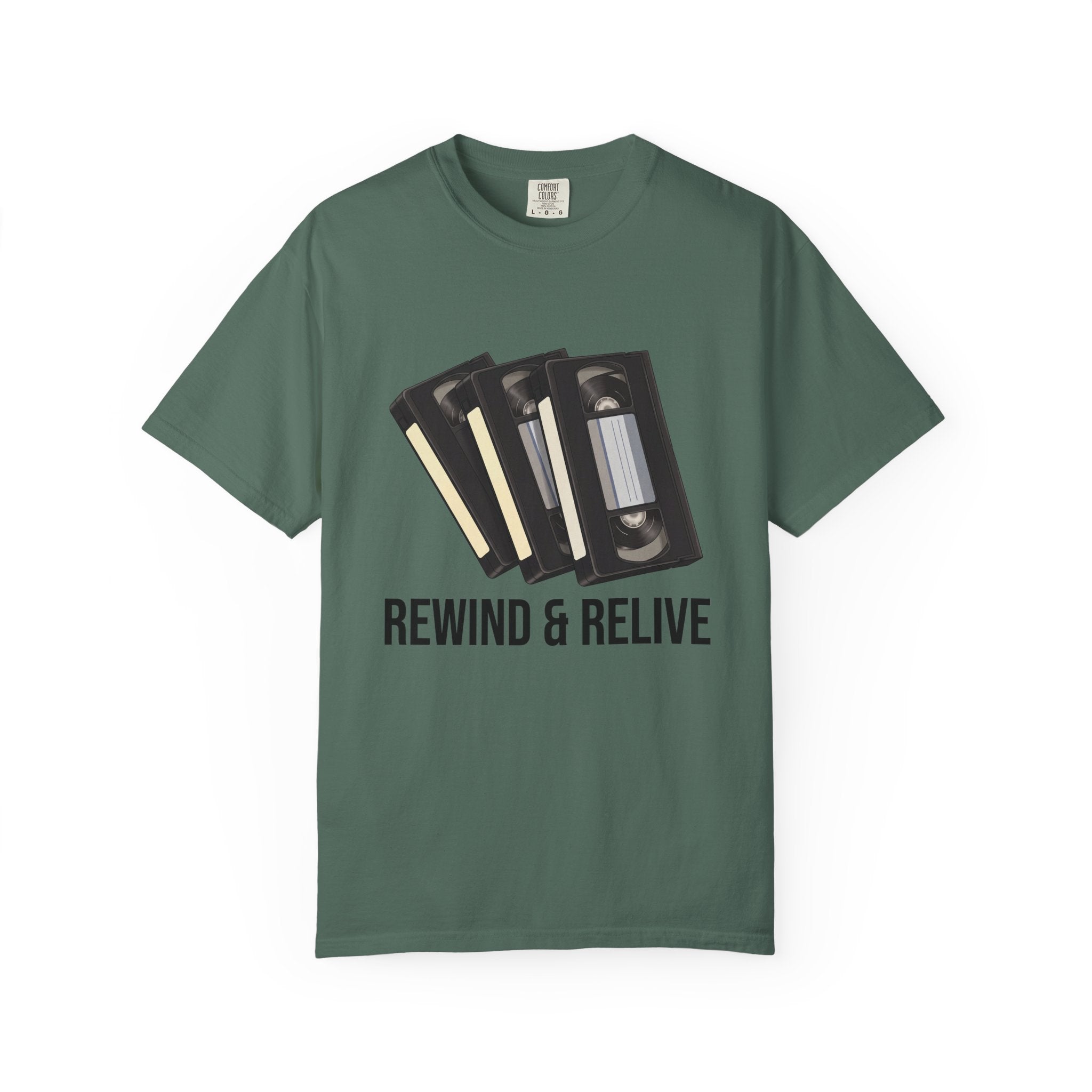 Rewind & Relive VHS Tape T-shirt | Retro Cassette Video Nostalgia