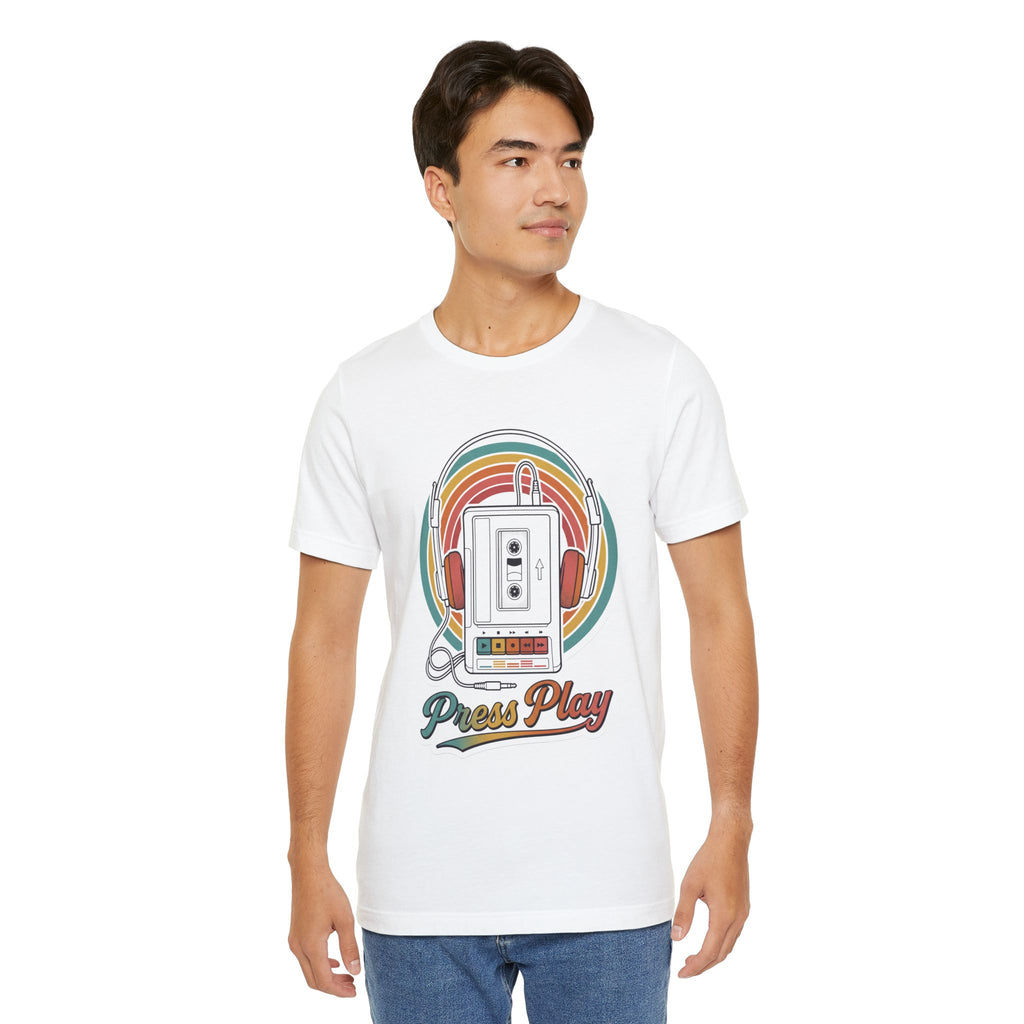 Retro Cassette 'Press Play' T‑Shirt