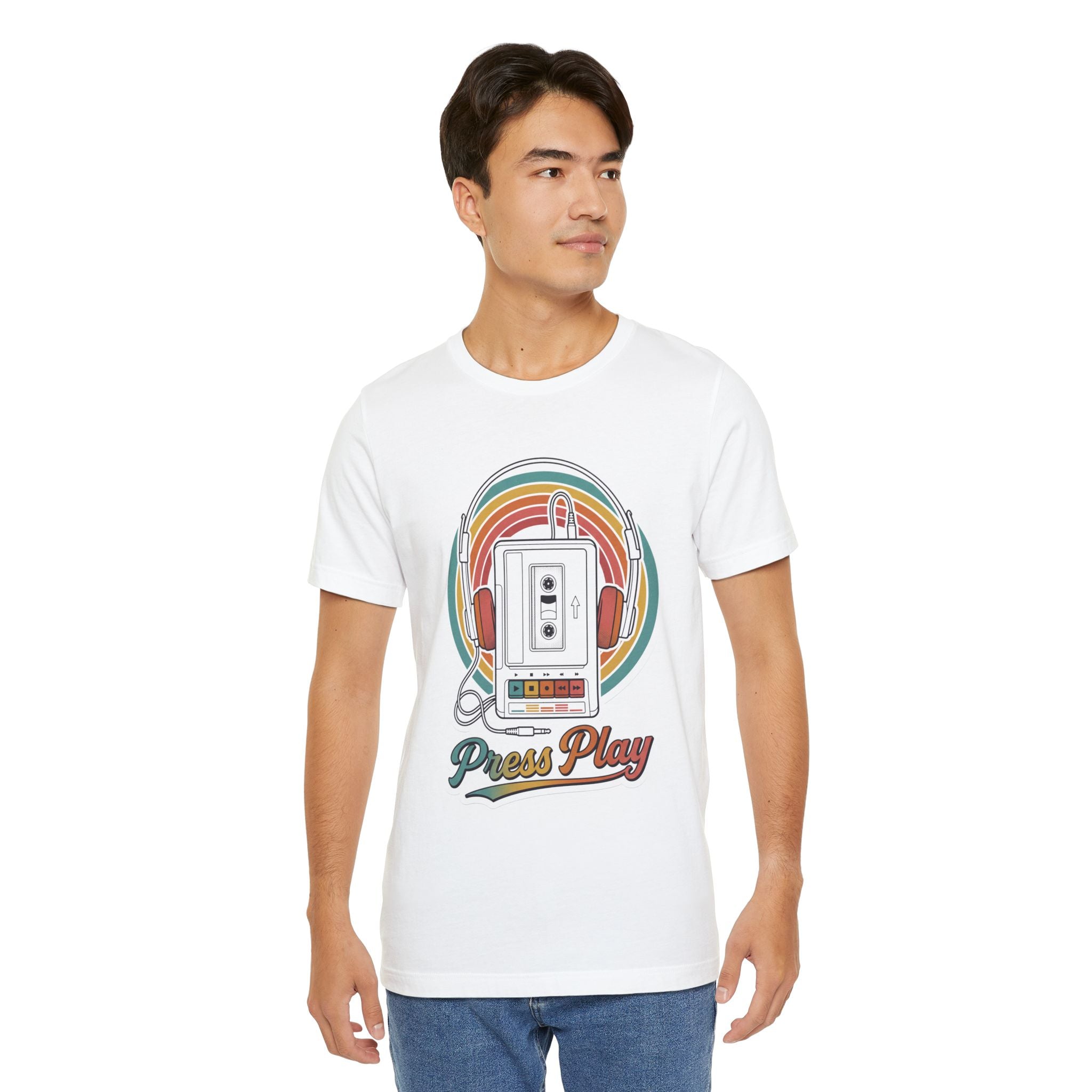 Retro Cassette 'Press Play' T‑Shirt